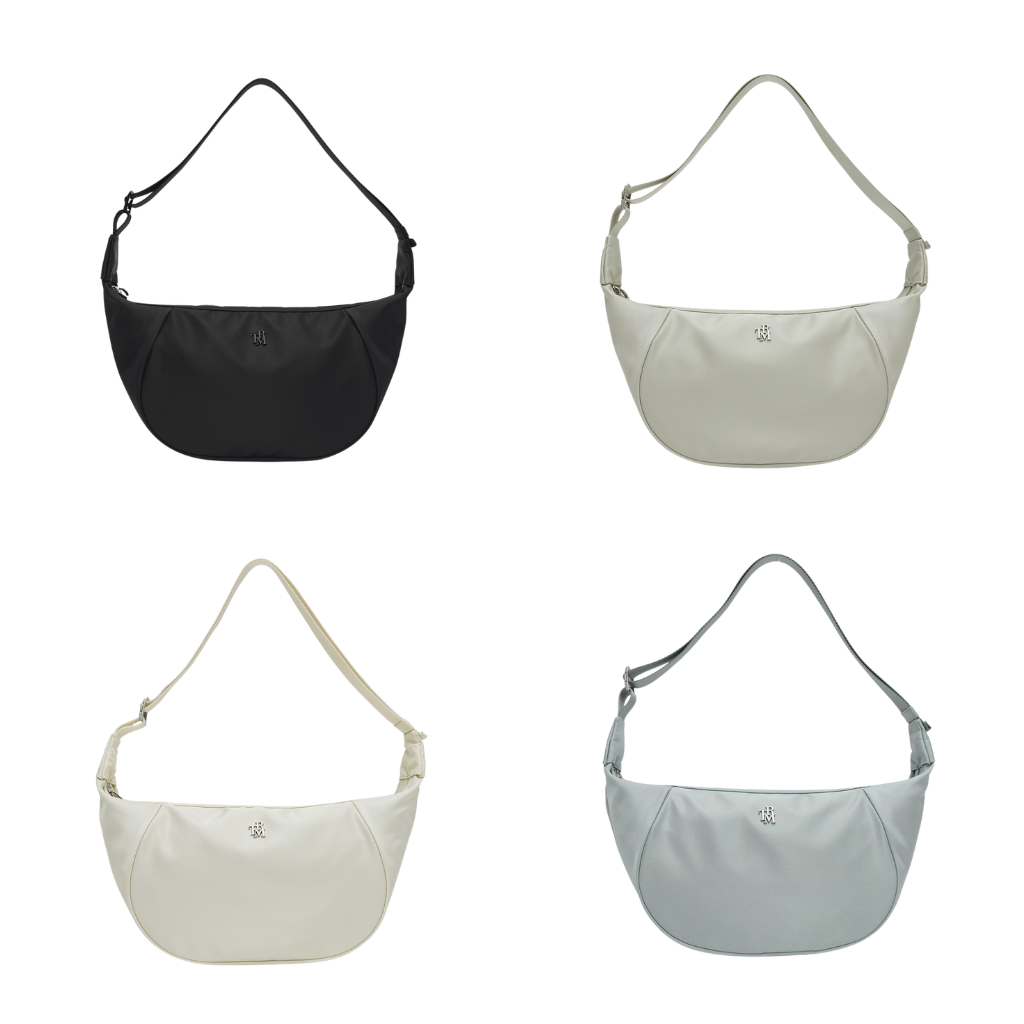 HKBG0501-002 TRM Recycled Nylon Croissant Hobo Bag T38W (A2 Black/B2 Sand Grey/C2 Ivory /F2 Cool Grey)