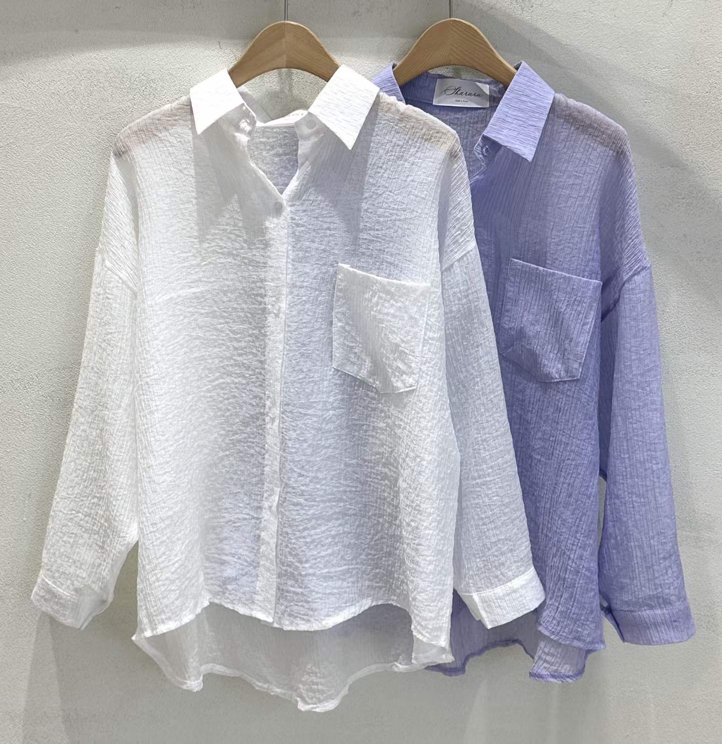 SU6112 泡泡棉排扣單口袋襯衫