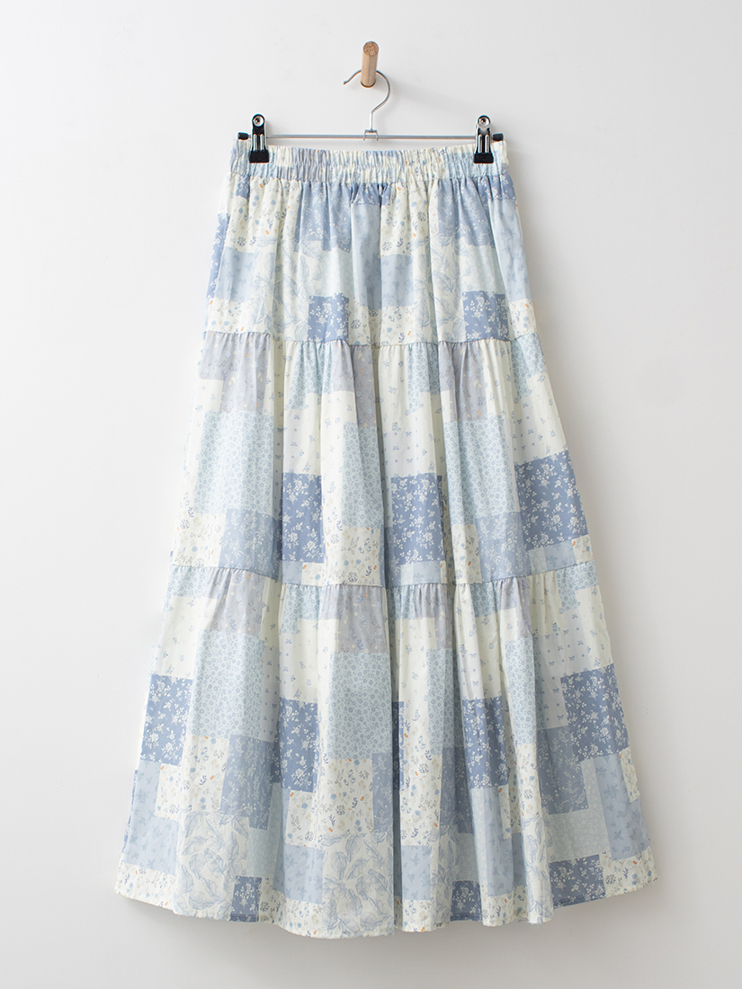 波西米亞田園風絲滑棉層次蛋糕長裙
