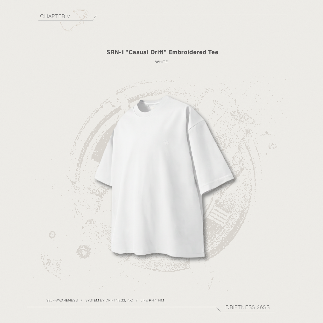 DRiFTNESS | SRN-1 "Casual Drift" 超涼感刺繡素踢 - White
