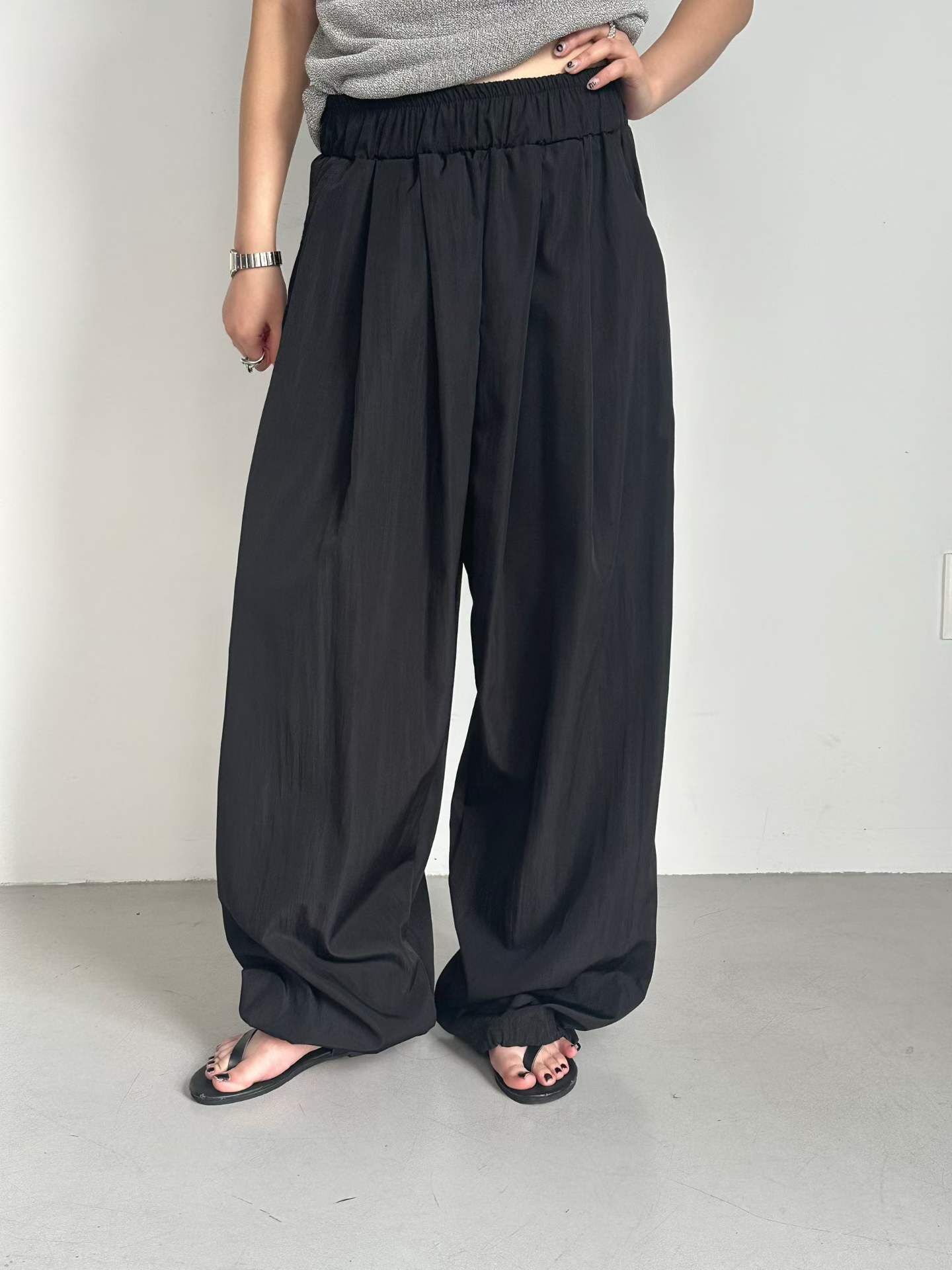 PN6134 粗橡筋抽繩收腳褲