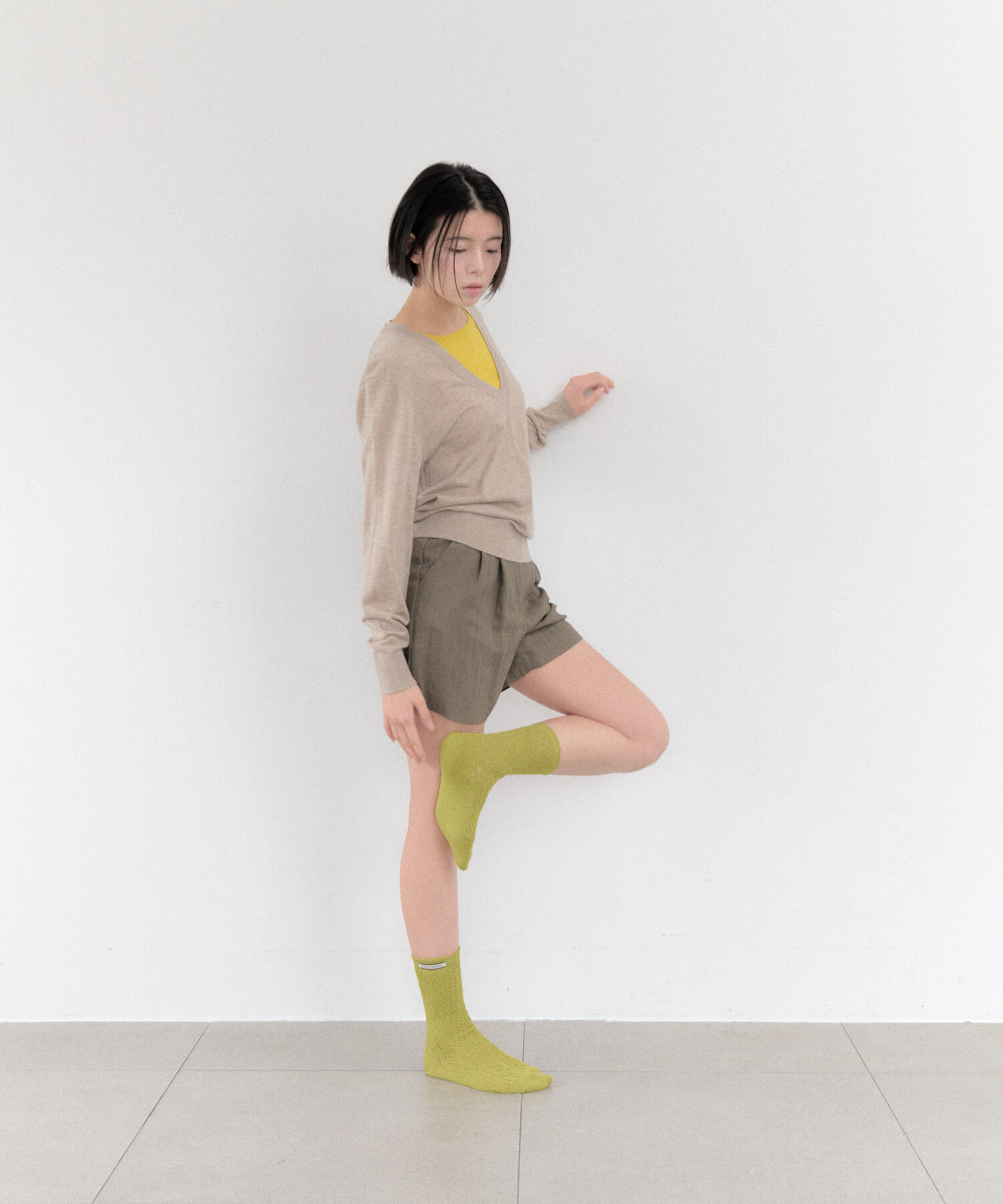 I HATE MONDAY｜Eyelet knit socks (2colors)