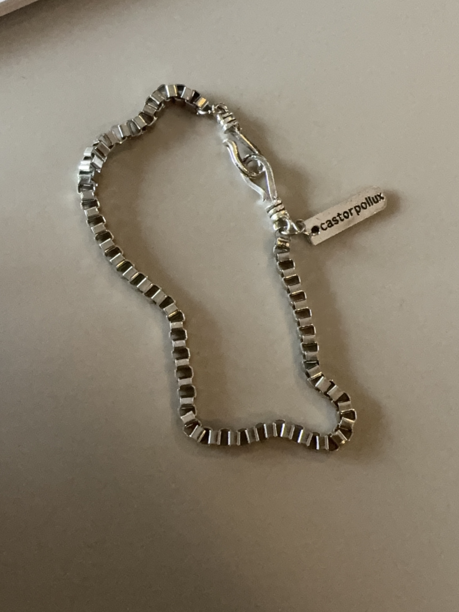 ss square chain bracelet