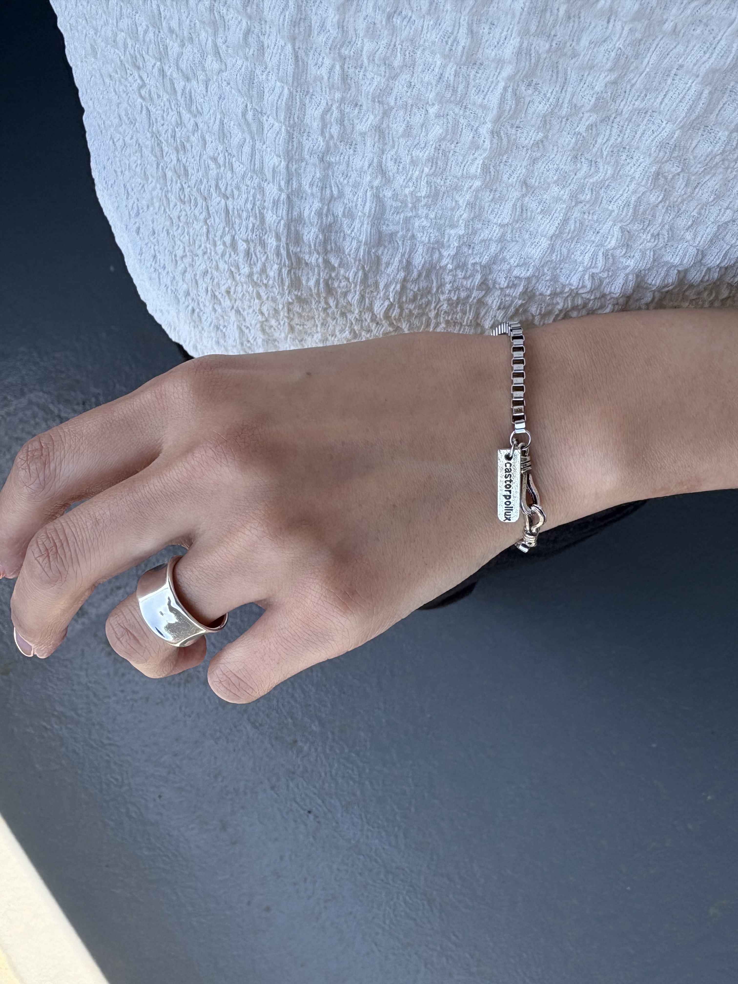 ss square chain bracelet