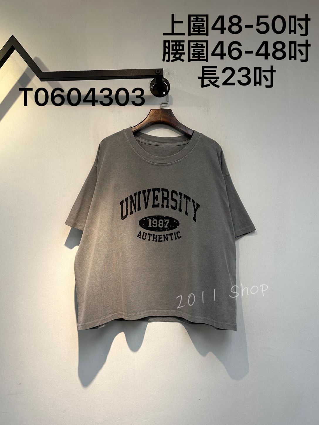 出口日本美式英文字印花T恤  上圍48-50吋 腰圍46-48吋 長23吋  T0604303