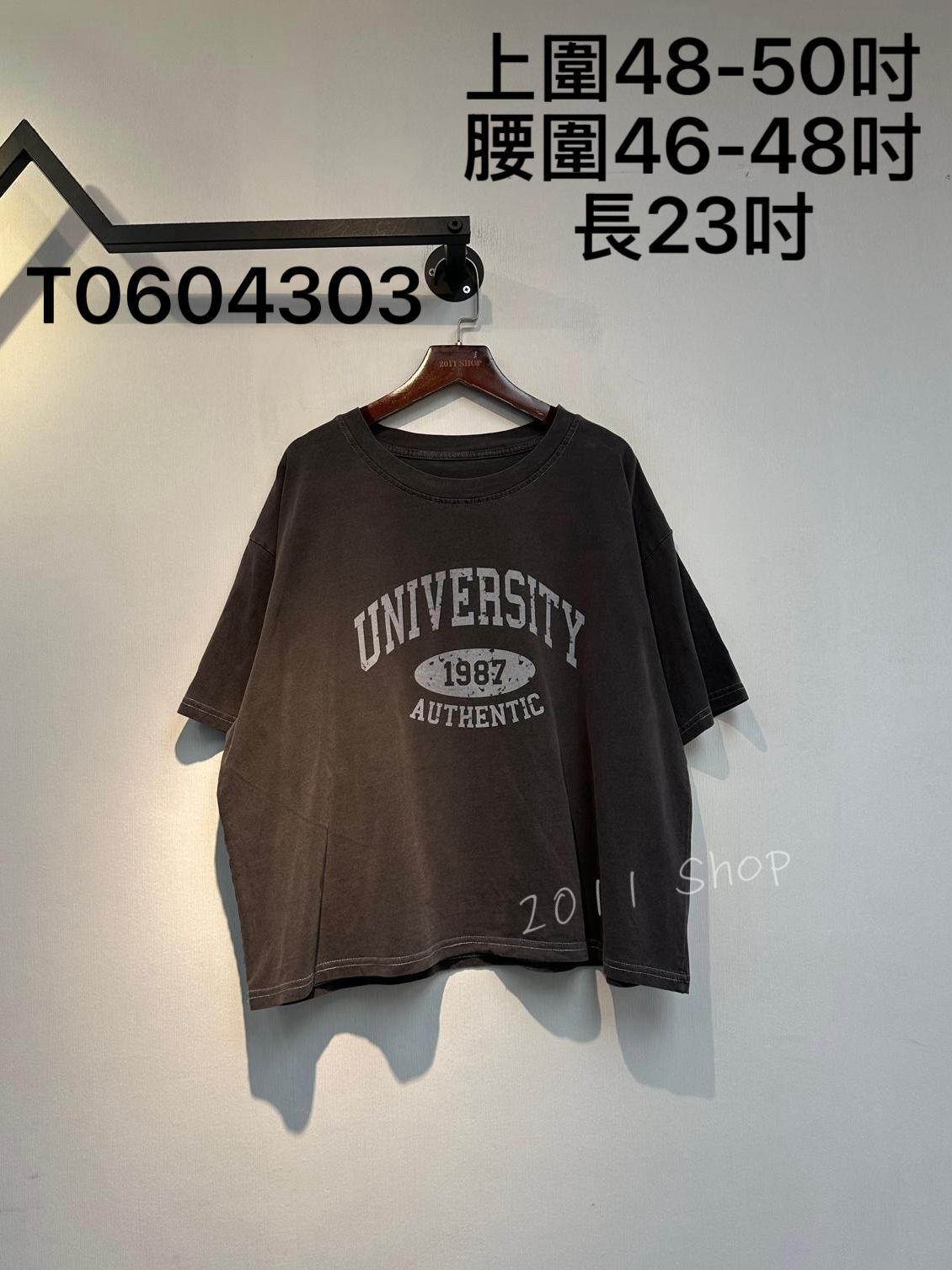 出口日本美式英文字印花T恤  上圍48-50吋 腰圍46-48吋 長23吋  T0604303