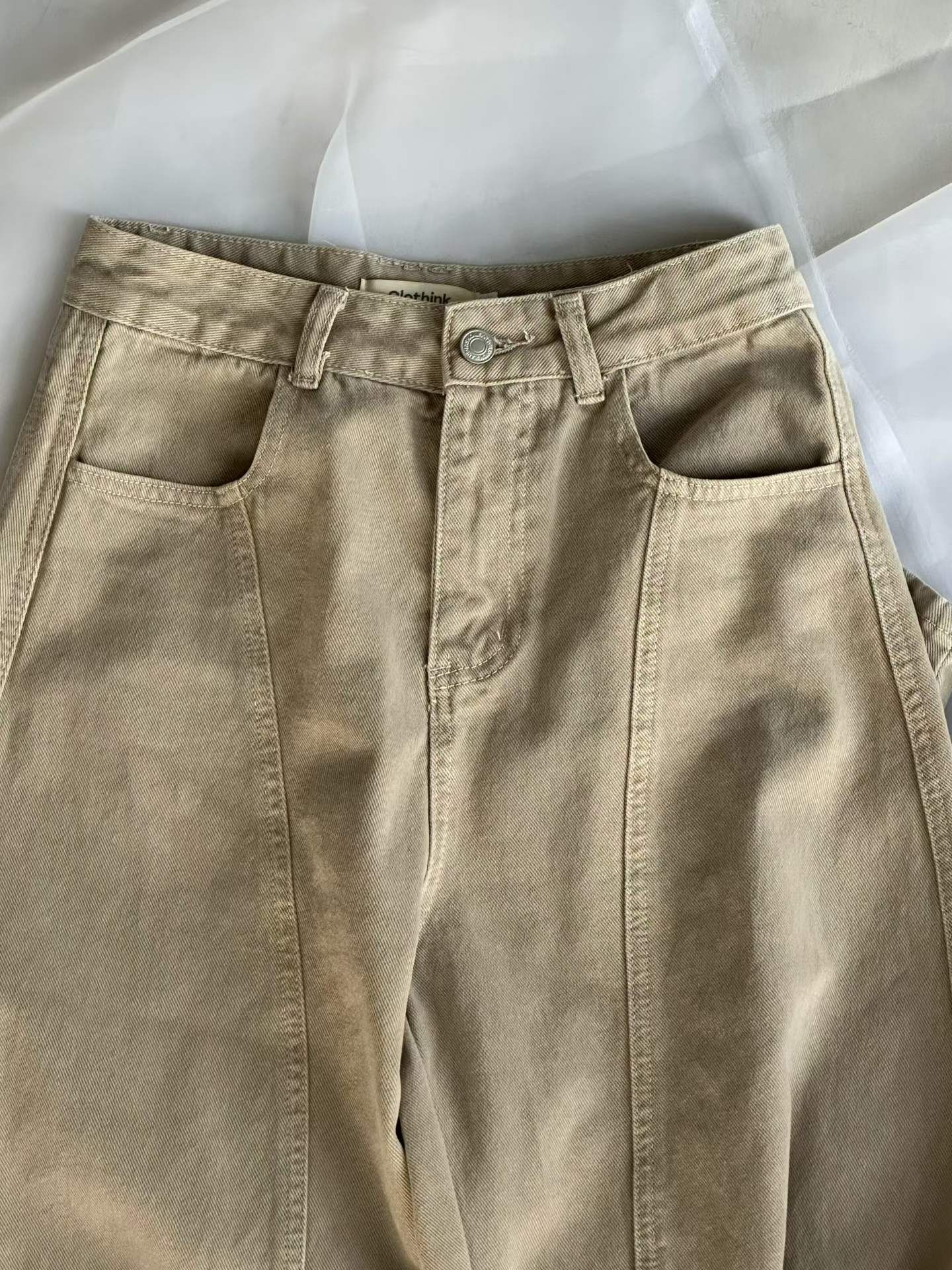 PN6138 斜車線彎刀牛仔褲