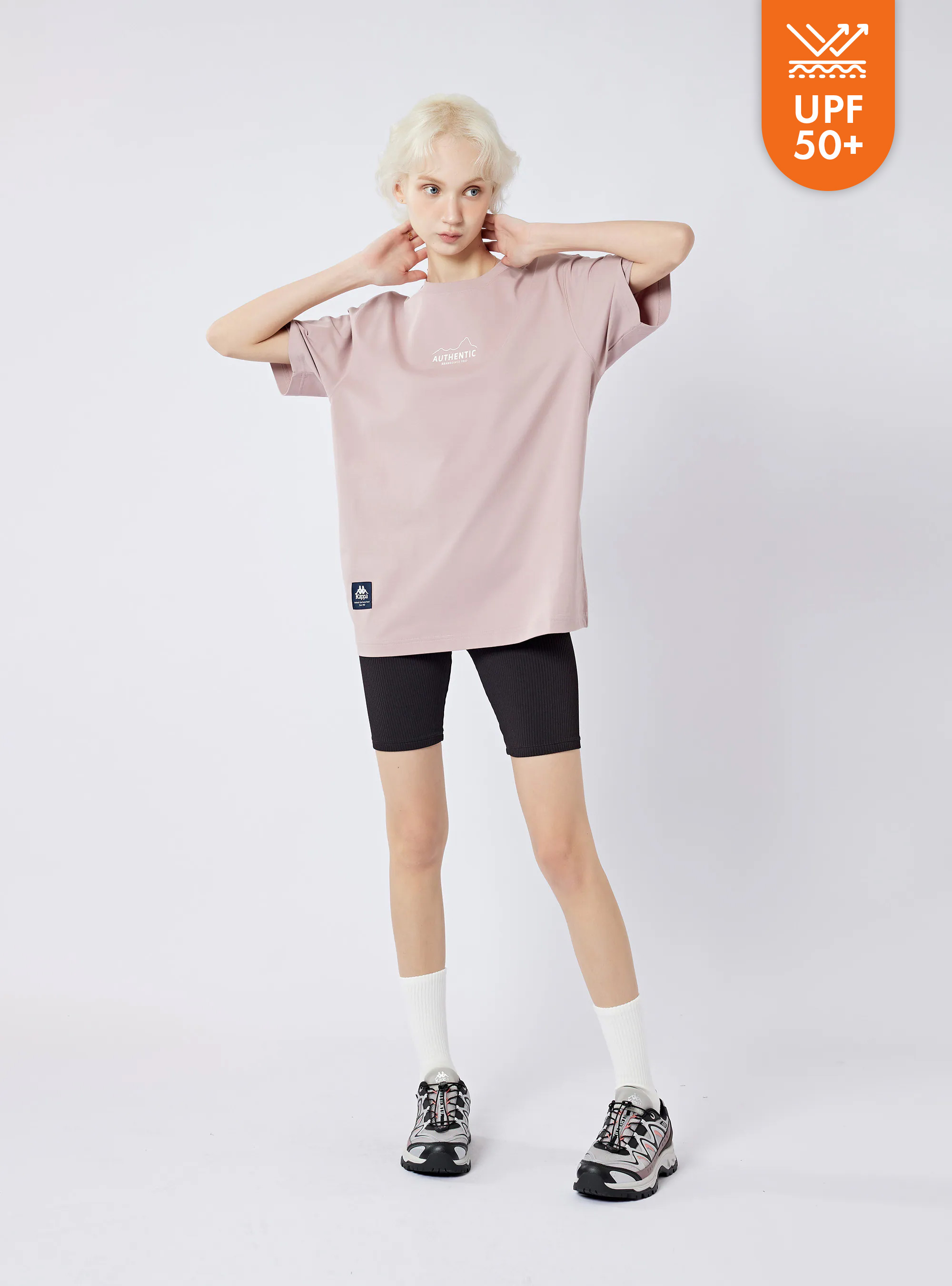 男女適穿 抗UV印花圓領短袖T-Shirt