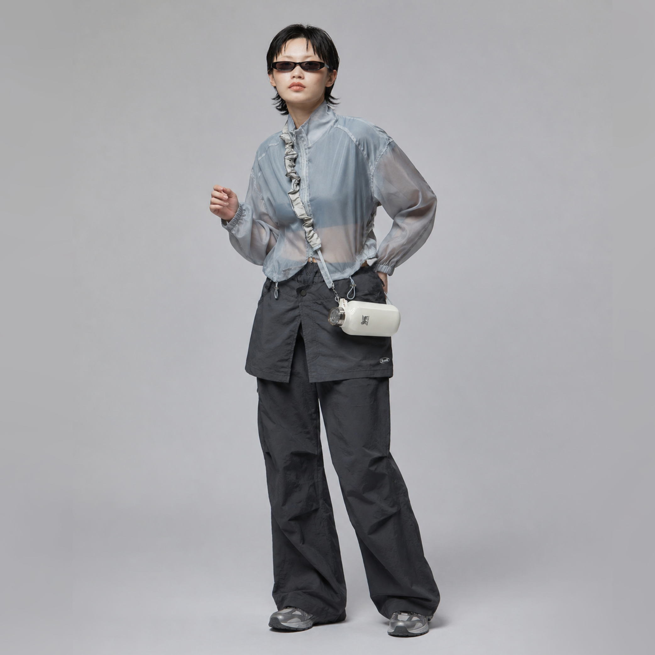 STANLEY ALL DAY 系列 自由掛扣隨行水壺 0.47L / 光澤奶油白+圈圈反光背帶