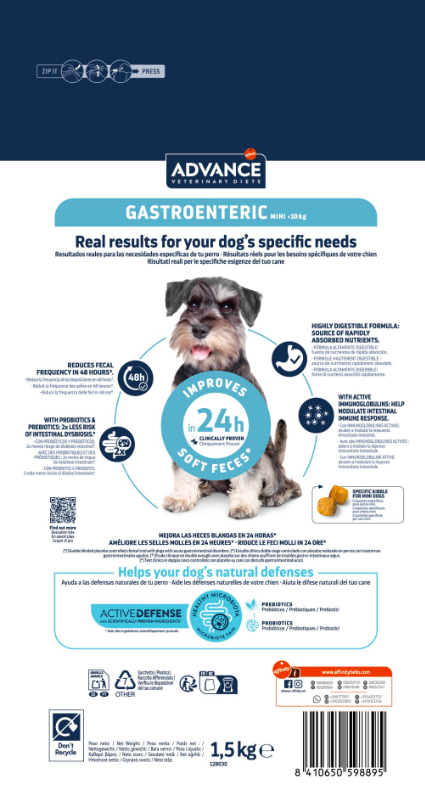 Advance 處方狗糧 – 小型犬腸胃專用 1.5KG (適合體重1-10KG小型犬種)
