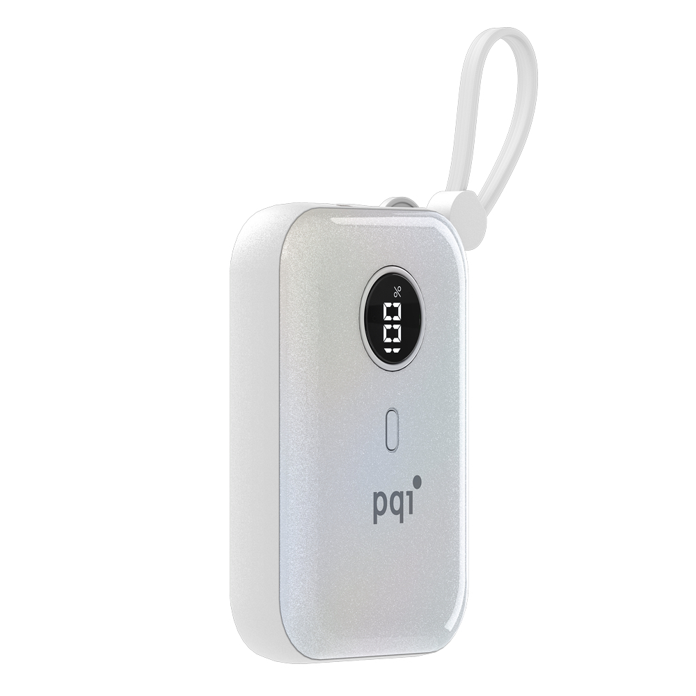 〔PD1001〕PD快充帶線行動電源｜10000mAh 自帶USB-C快充線及USB-A孔，PD快充行動電源