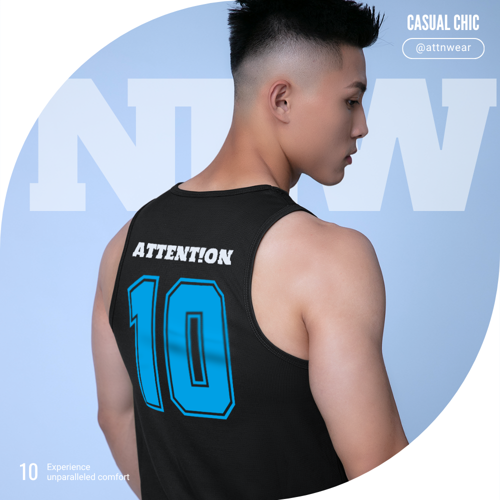 A-Level League Sport Tank Top, Midnight Black
