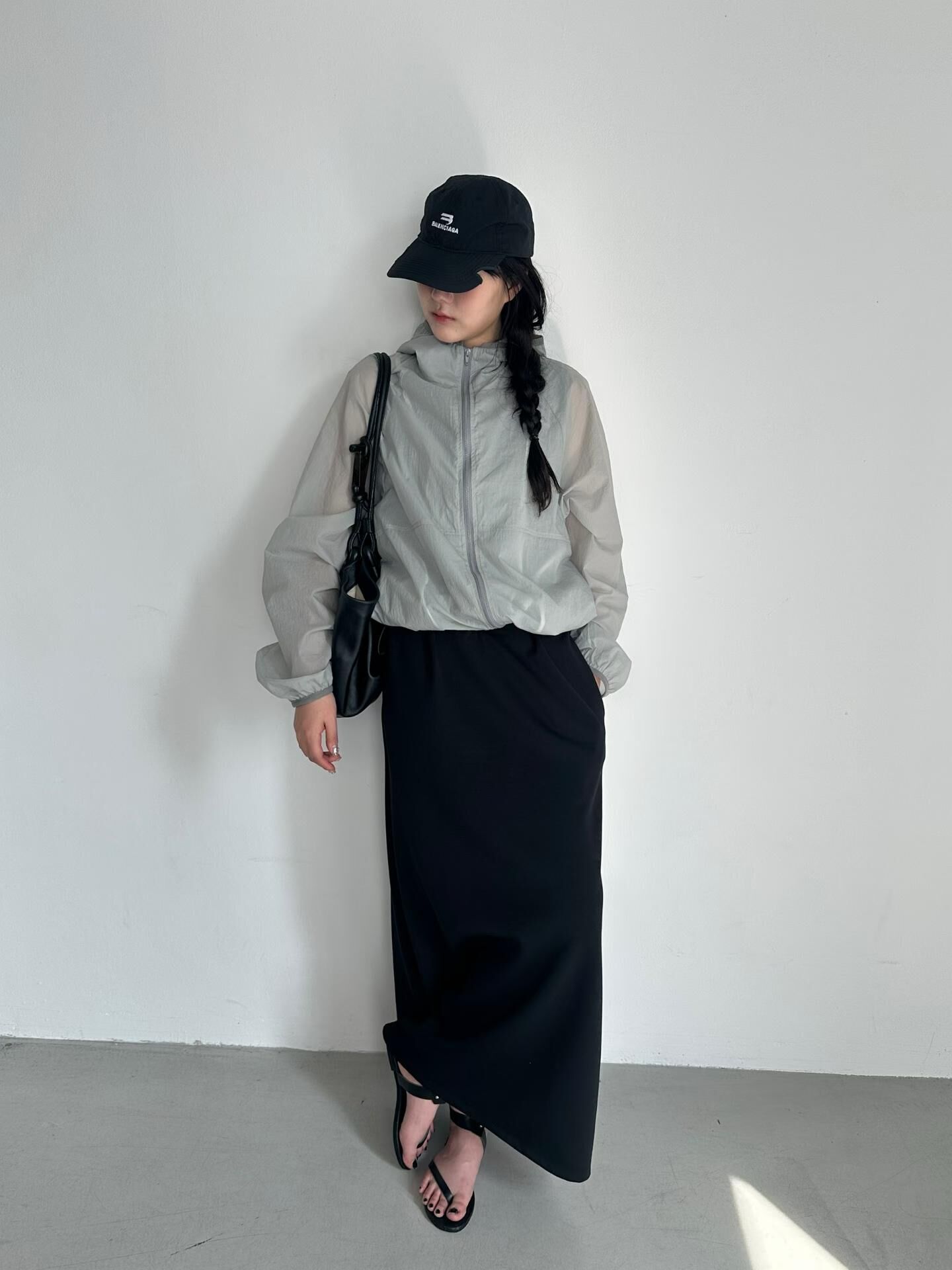 PN6147 橡筋腰皮帶直筒裙