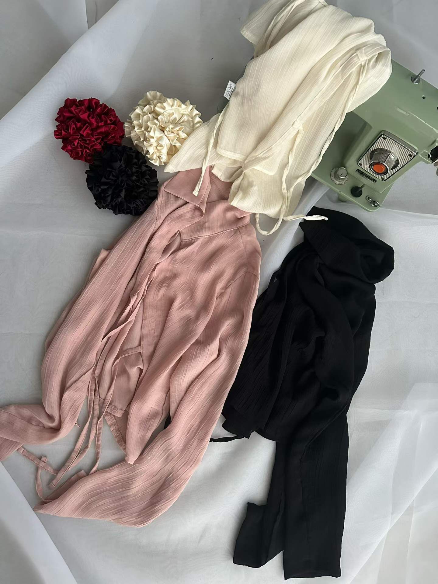 PN6148 肌理感綁繩短襯衫