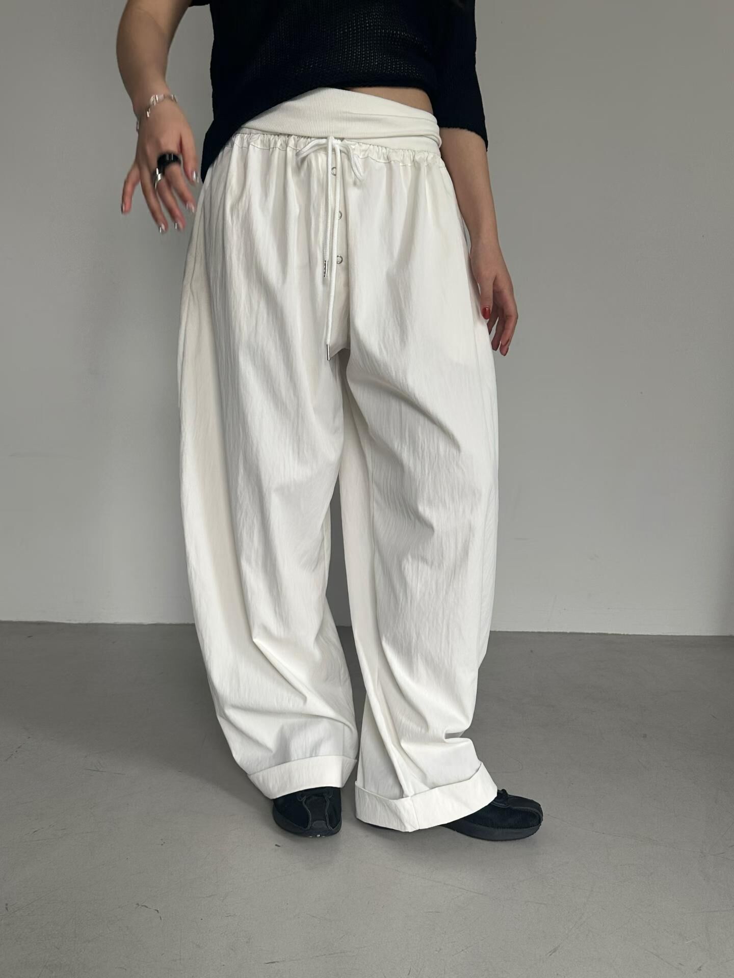 PN6149 反摺啪扣休閒褲