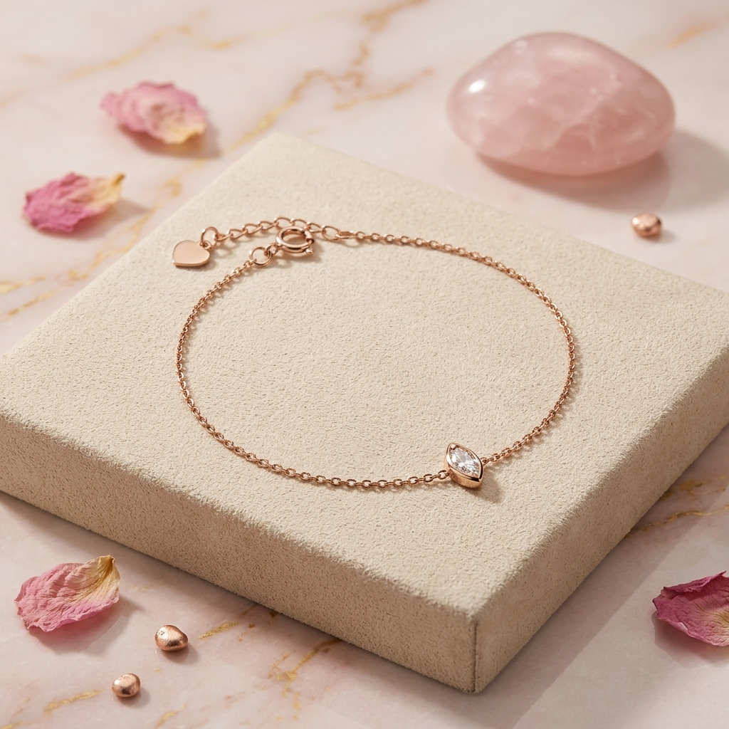 18K金泡泡鑽石手鏈  - 馬眼形