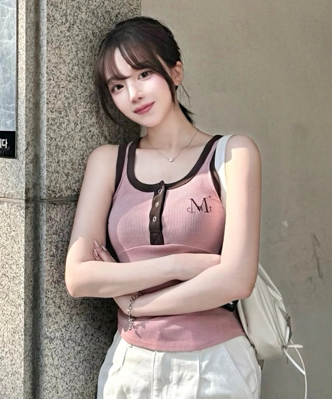 韓國限定🇰🇷 MUCENT COLOR-POP BUTTON CROP SLEEVELESS 撞色滾邊 無袖背心 排扣 / 預購