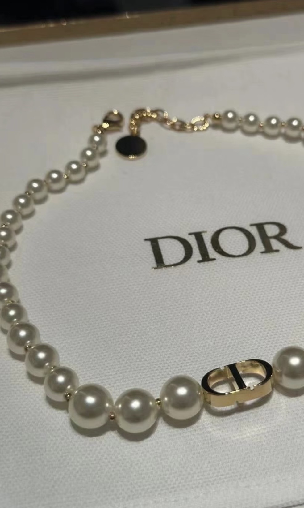 Dior 30 Montaigne 珍珠頸鍊 金色