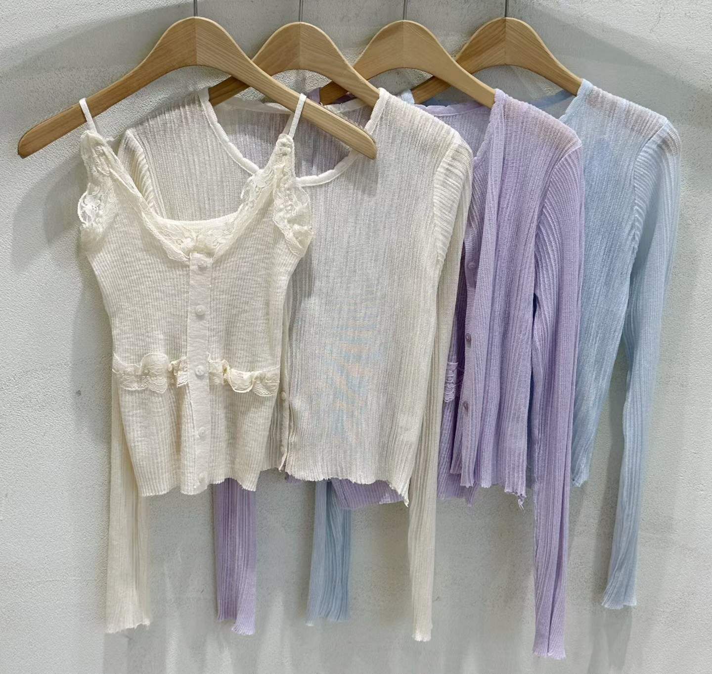 SU6131 荷葉邊假排扣背心外套套裝