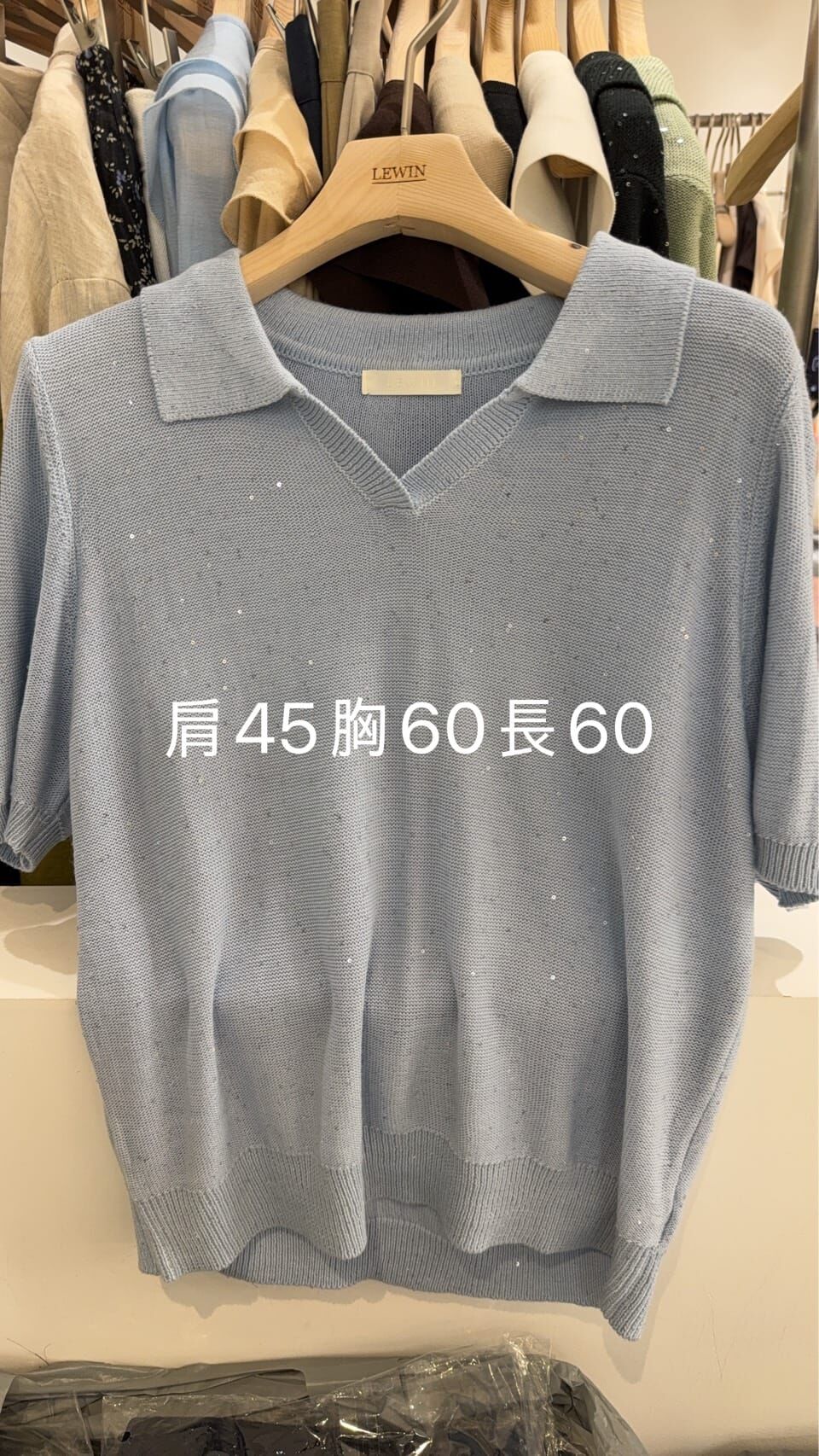 LW6138 閃閃反領針織上衣
