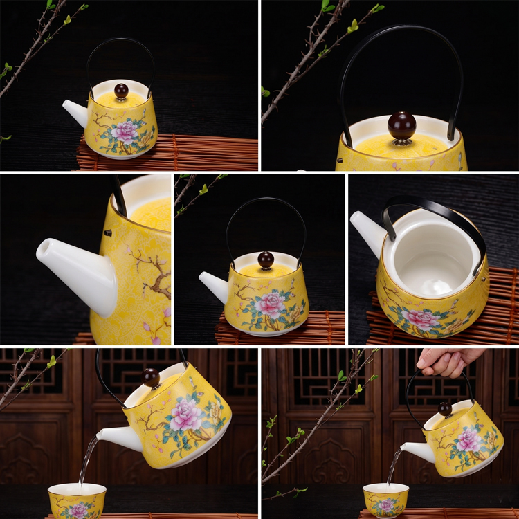 鹿港窯禮品館｜花開富貴1壺2杯茶具組 典雅花紋 高質感品茗首選 精緻茶具禮盒