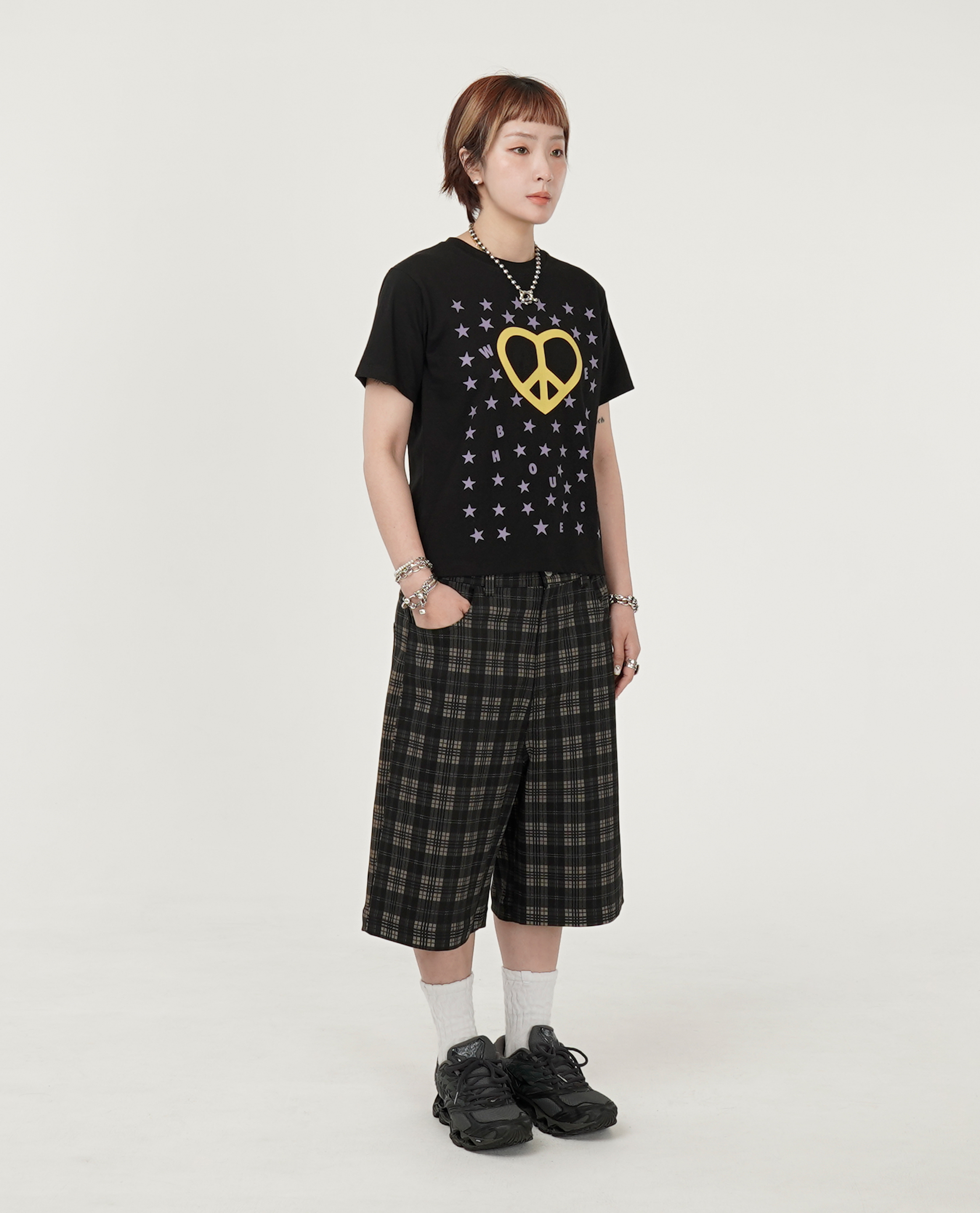 WEBHOUSE TTTTwister Check Shorts - 26HS