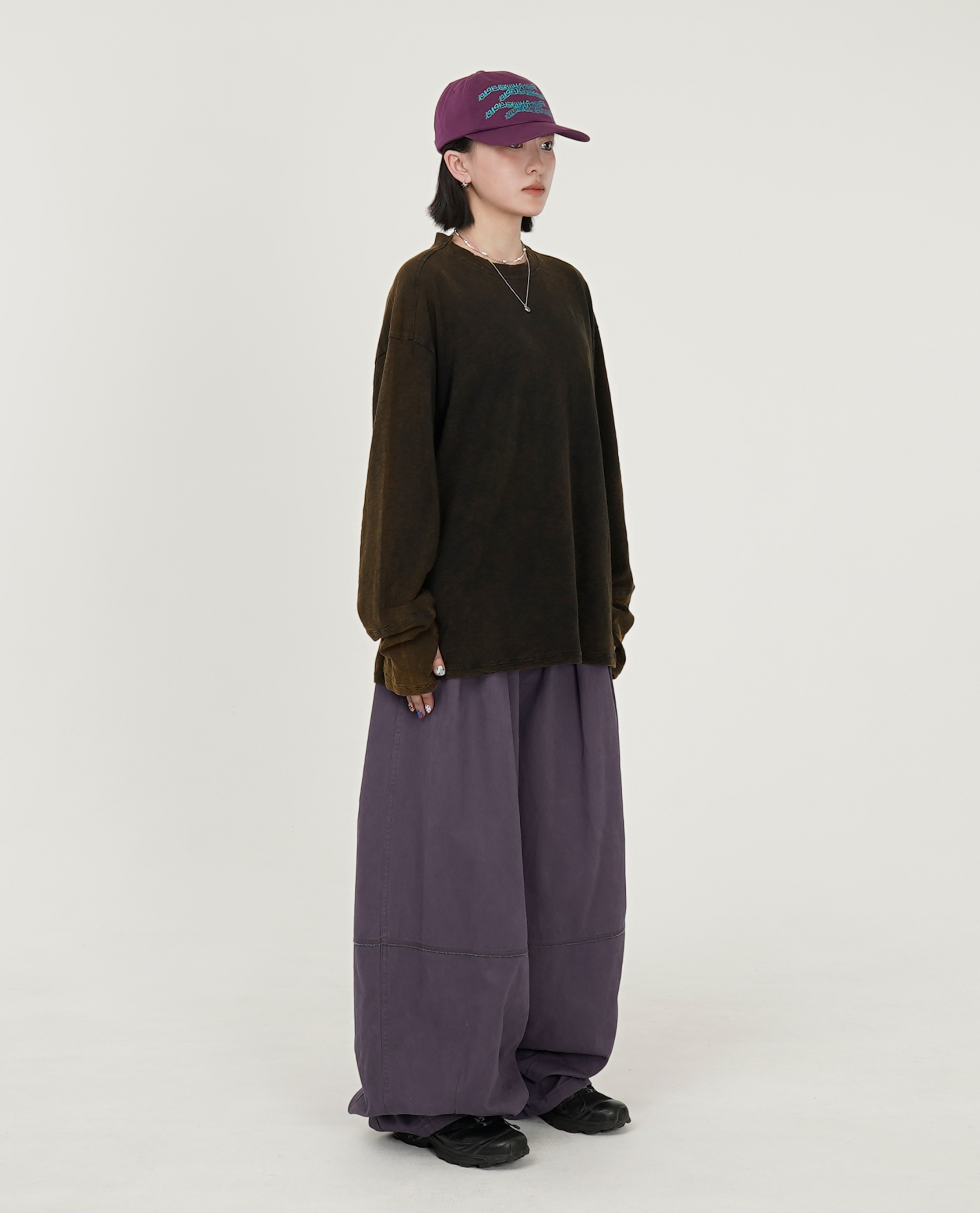 999HUMANITY ASYMMETRIC BLEACHED LONG SLEEVE TEE - 26SS