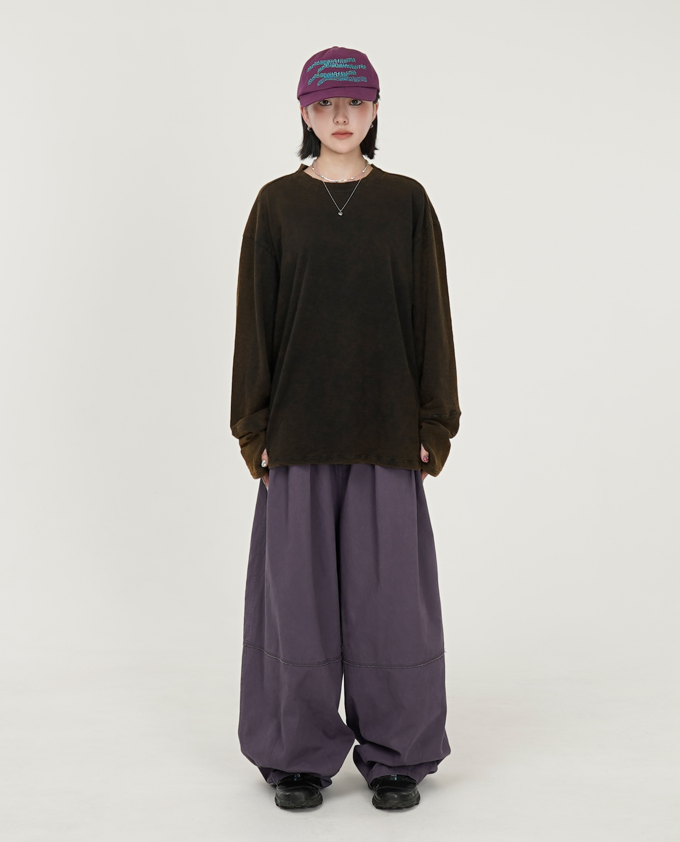 999HUMANITY ASYMMETRIC BLEACHED LONG SLEEVE TEE - 26SS
