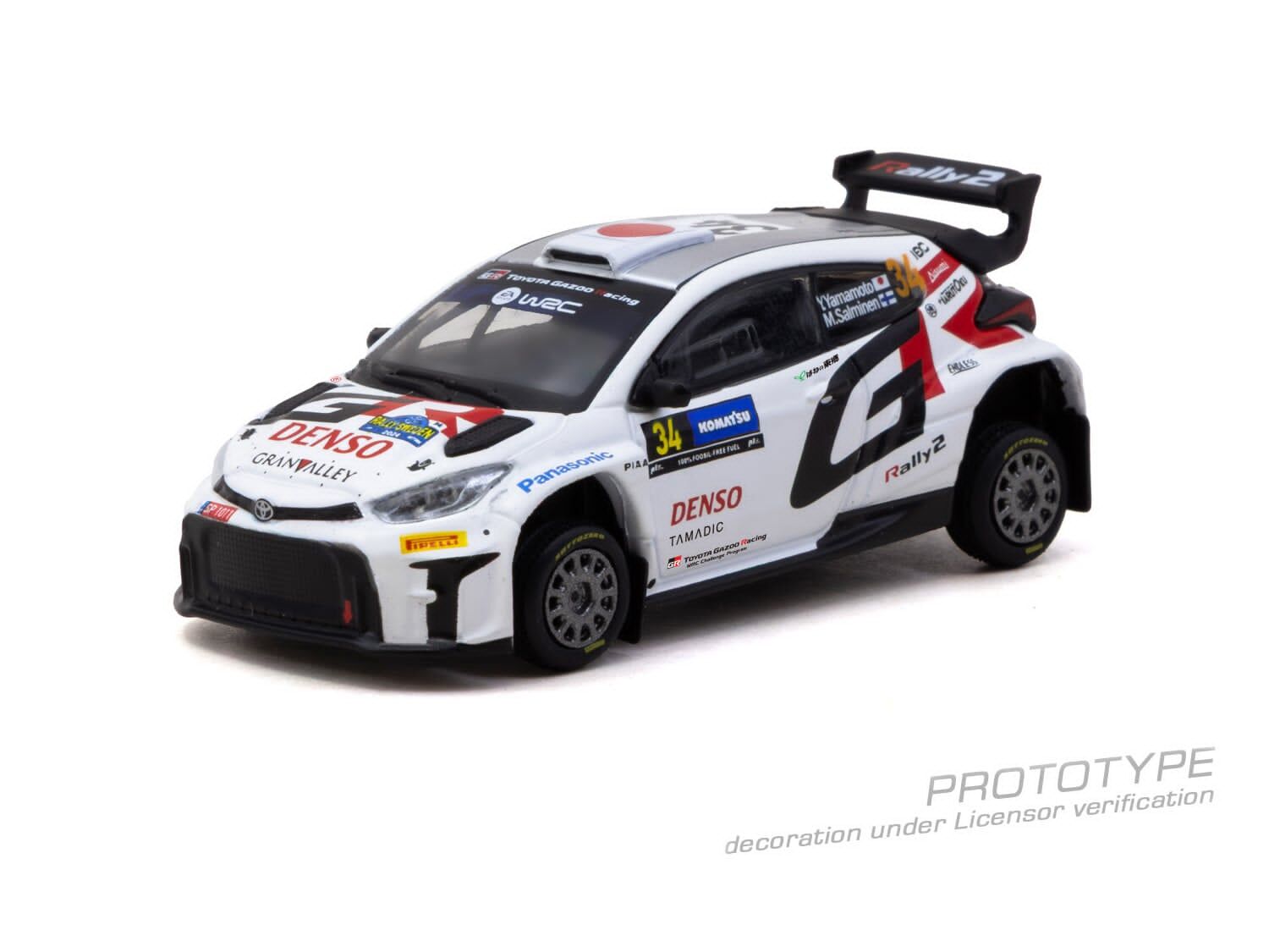 預訂:1/64 TARMAC Toyota GR Yaris Rally2 Rally Sweden 2024 Yuki Yamamoto / Marko Salminen (T64-092-24RS34)