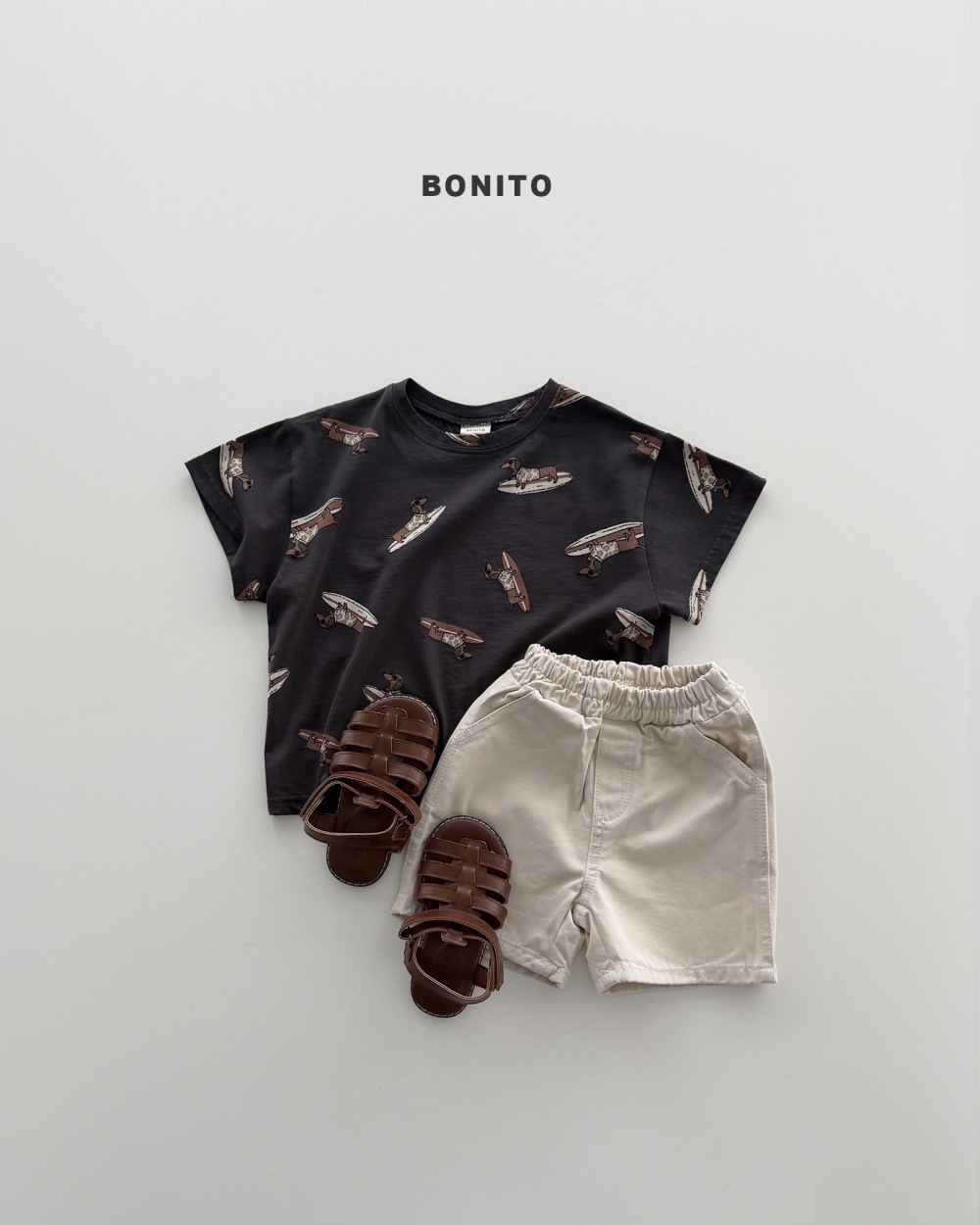 Bonito 衝浪狗狗 tee / 2色