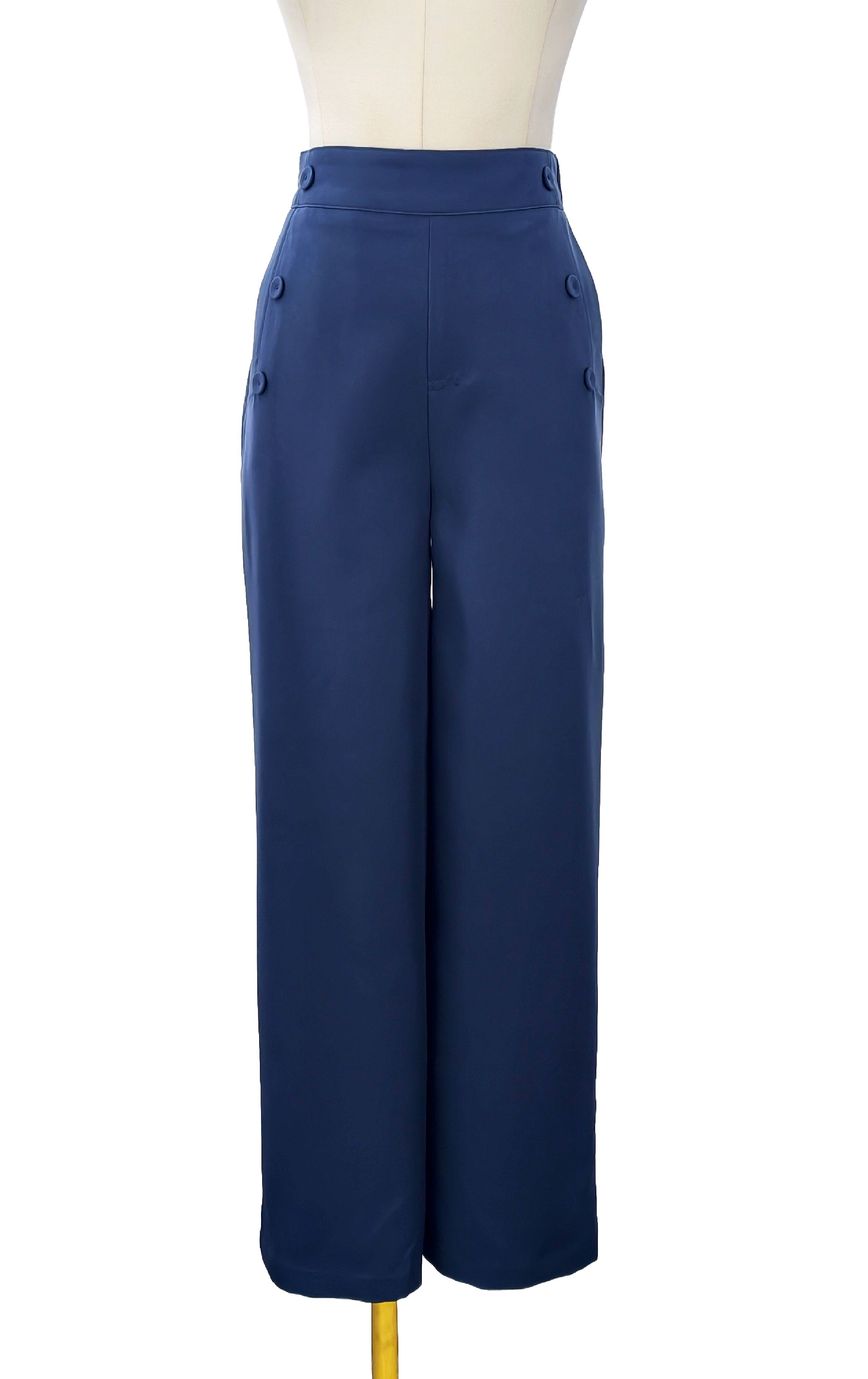 High-Waist Button-Front Slim Fit Trousers PT0502