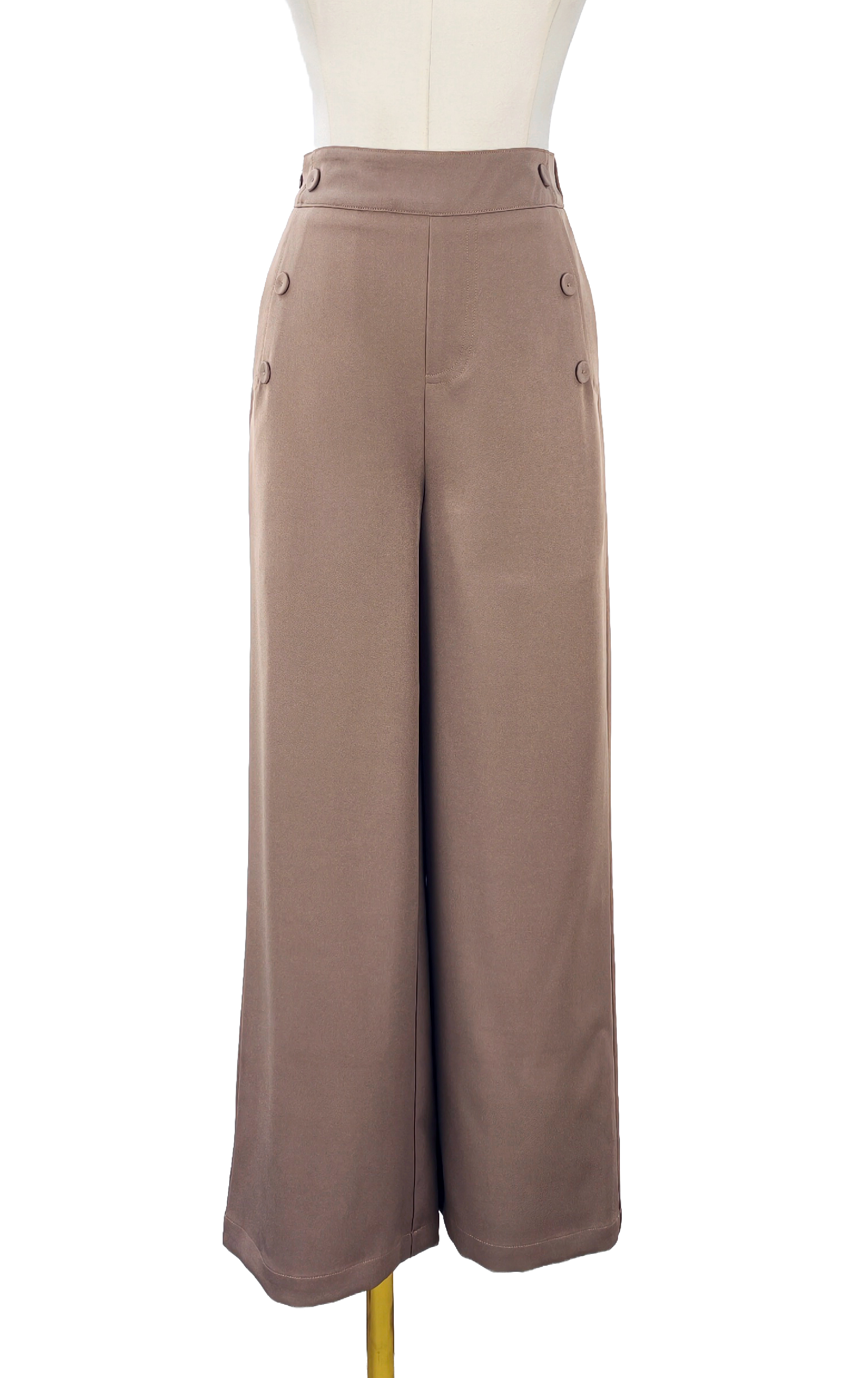 High-Waist Button-Front Slim Fit Trousers PT0502
