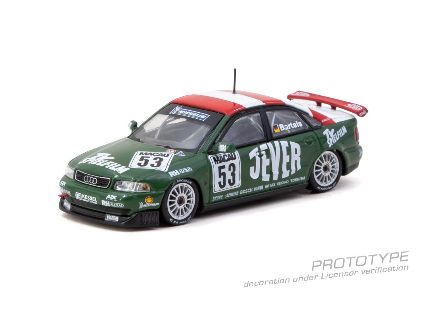 預訂:1/64 TARMAC Audi A4 quattro Macau Guia Race 1999 Winner Michael Bartels (T64-077-99MGP53)