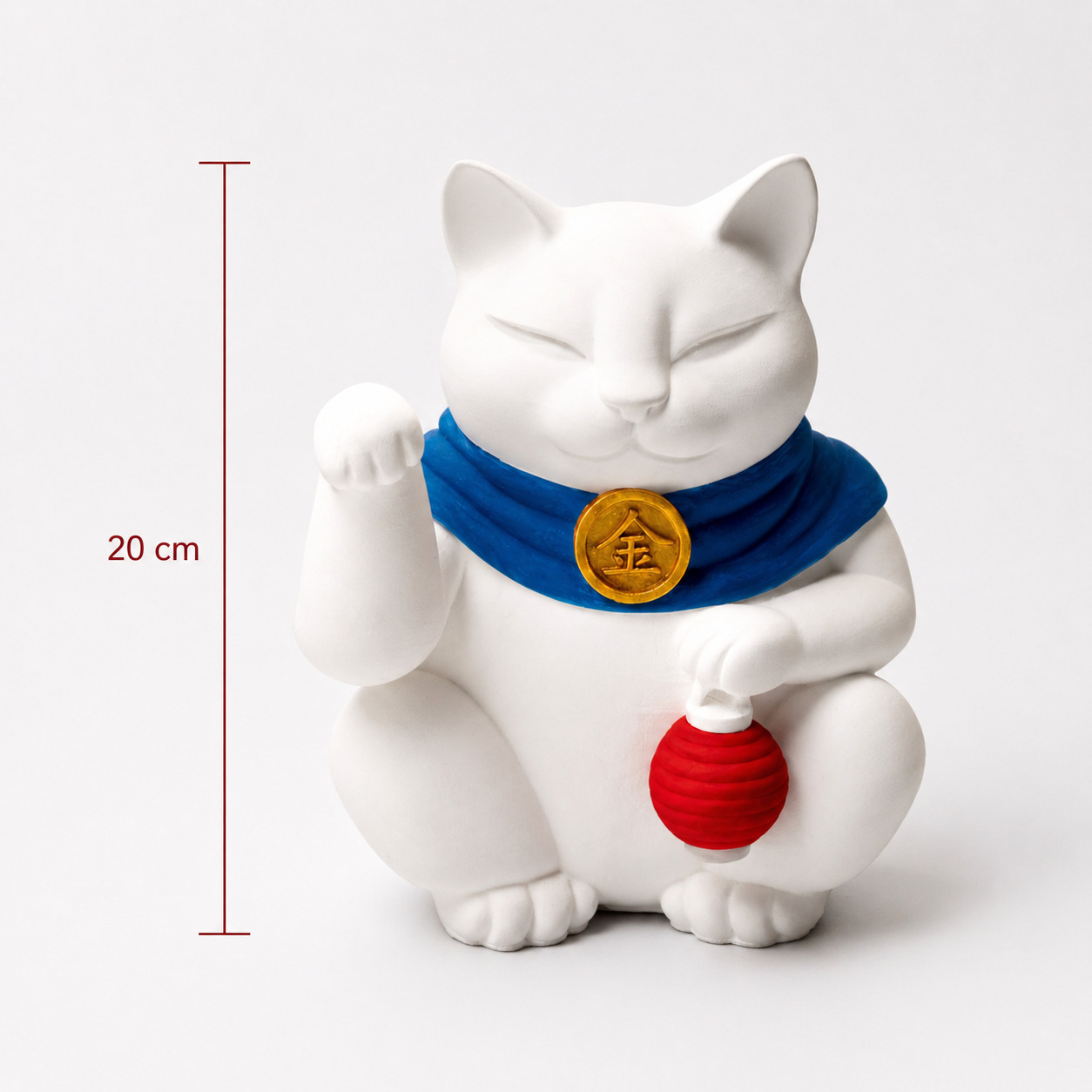 手工繪製 開運貓神像  大 20cm  （不含外罩）