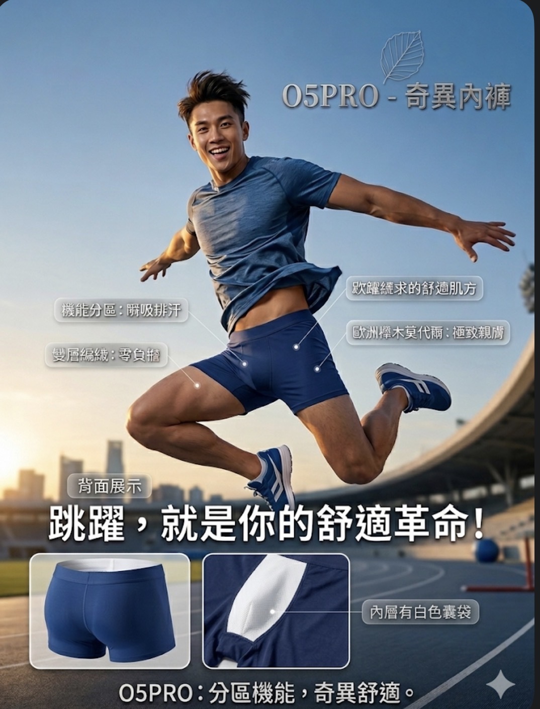 奇異內褲 -歐洲莫代爾超柔超棉  比棉吸濕力增加40% ,除臭90%,超大彈力更好穿