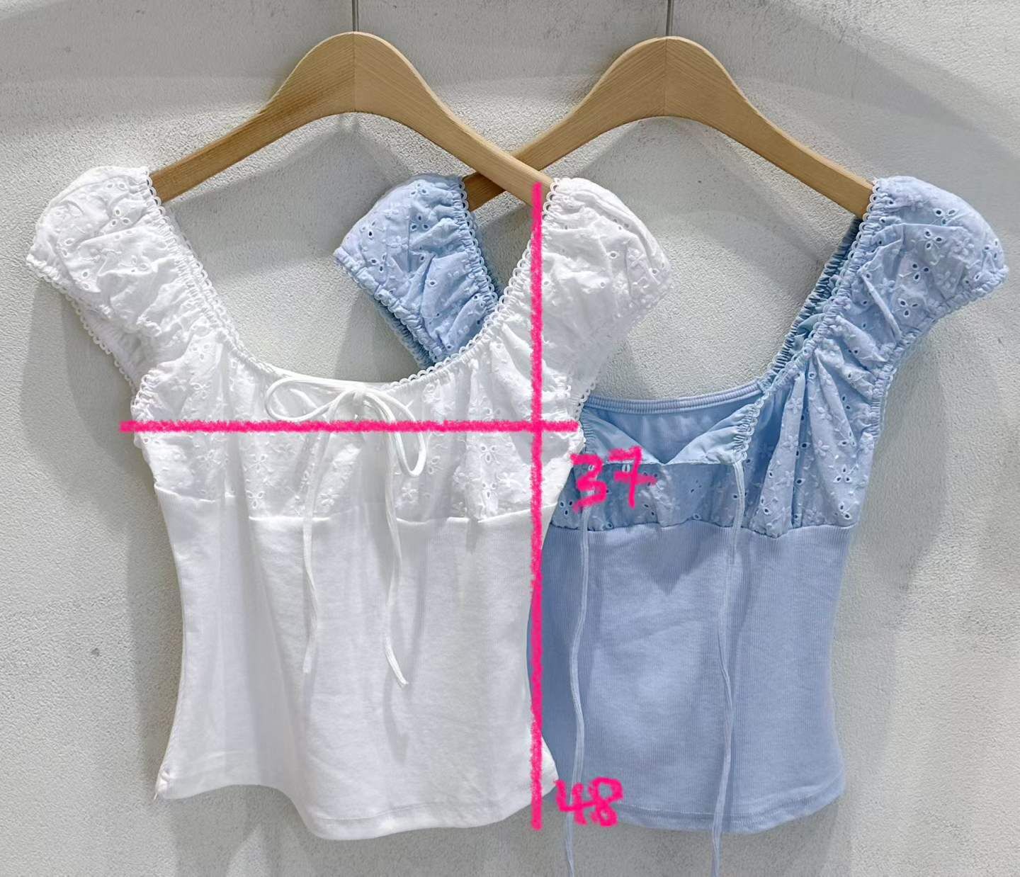 SU6114 甜美蝴蝶結鏤空U領背心