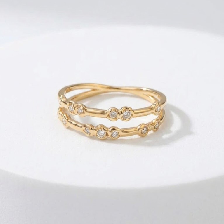 【me.luxe】K10星綴_雙綻9分鑽戒