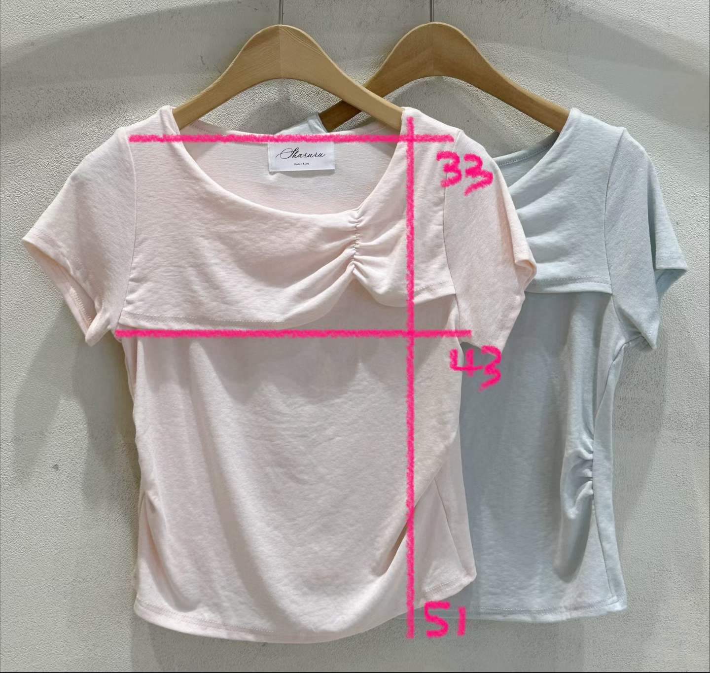 SU6144 簡約小抓皺軟綿棉Tee