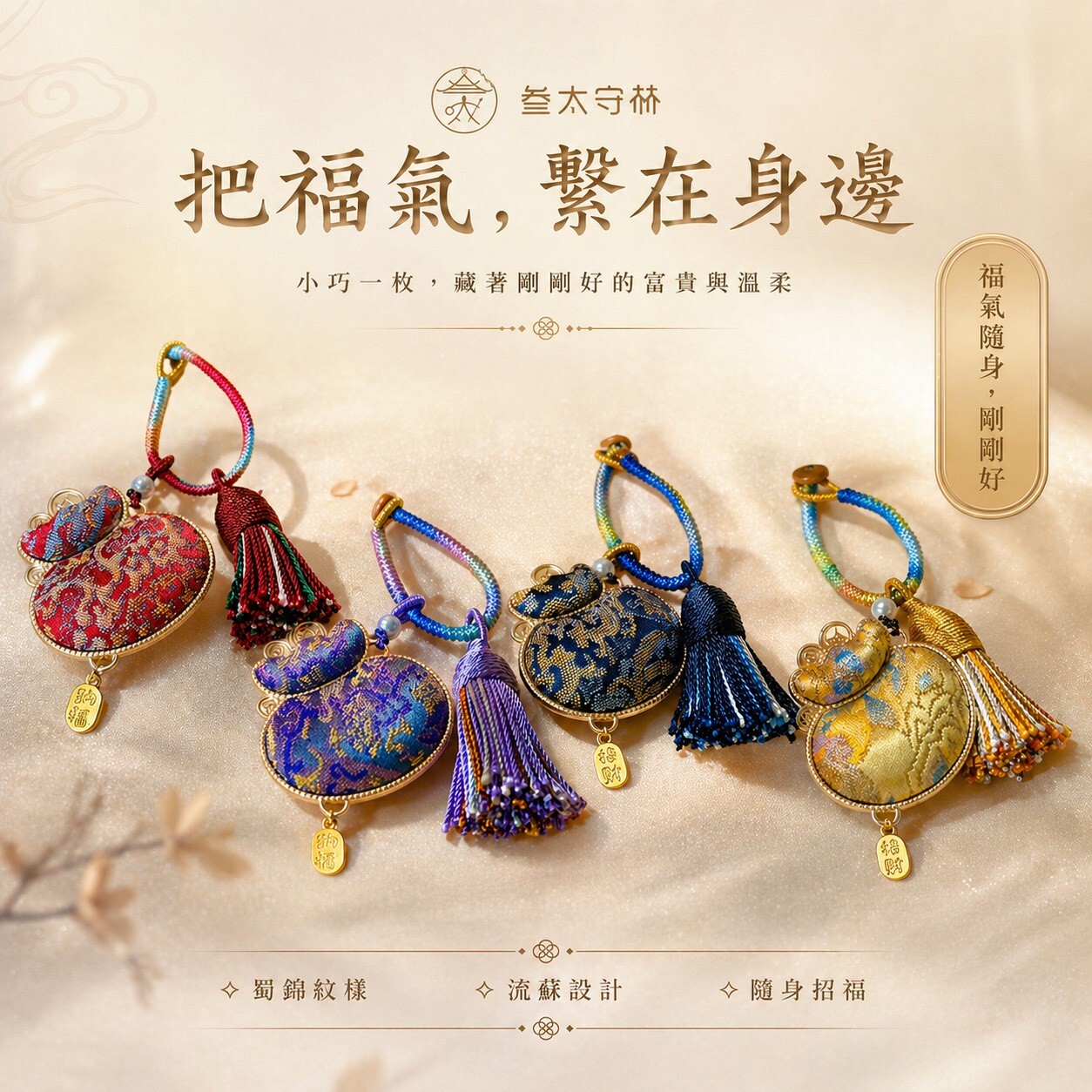 蜀錦錢袋造型吊飾