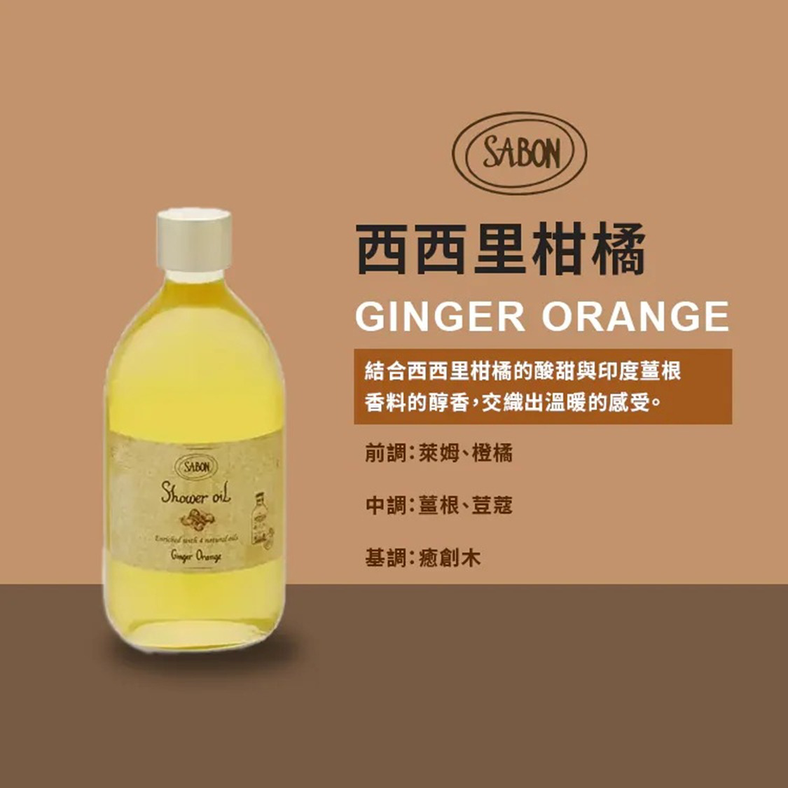 S21553  SABON - Ginger Orange薑橙沐浴油 500ml