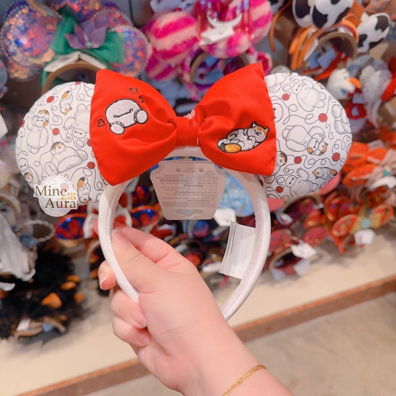 杯麵 Baymax 紅色蝴蝶結 立體耳朵 造型 髮圈 髮箍 大英雄天團 Big Hero 6 -香港迪士尼樂園