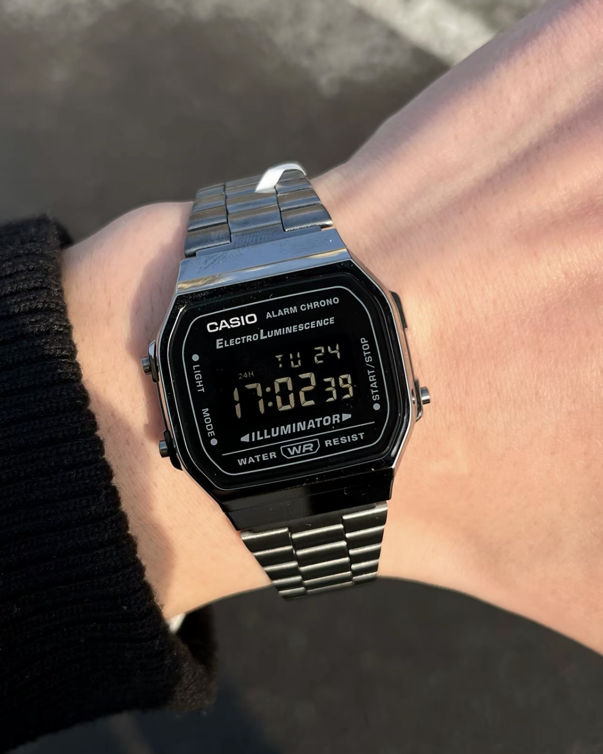 CASIO 卡西歐 VINTAGE A168 黑銀色 復古 數位 多功能 防水 可調式錶帶 手錶 小方錶