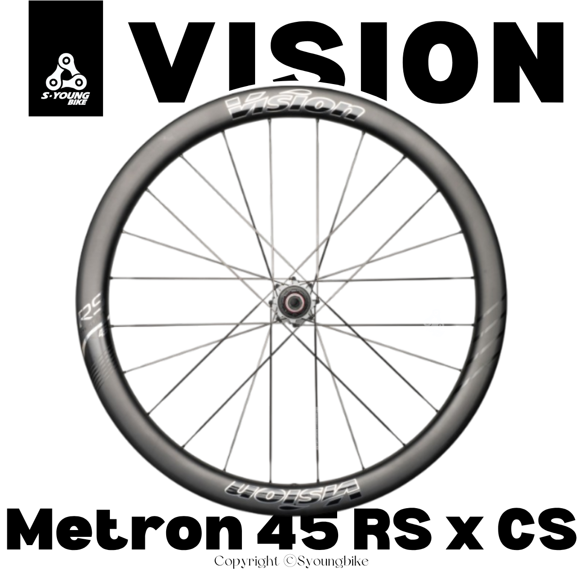 聯名【VISION】Metron 45 RS X CS 碳幅條碳纖維輪組 / 銀標（官網詢價優惠）