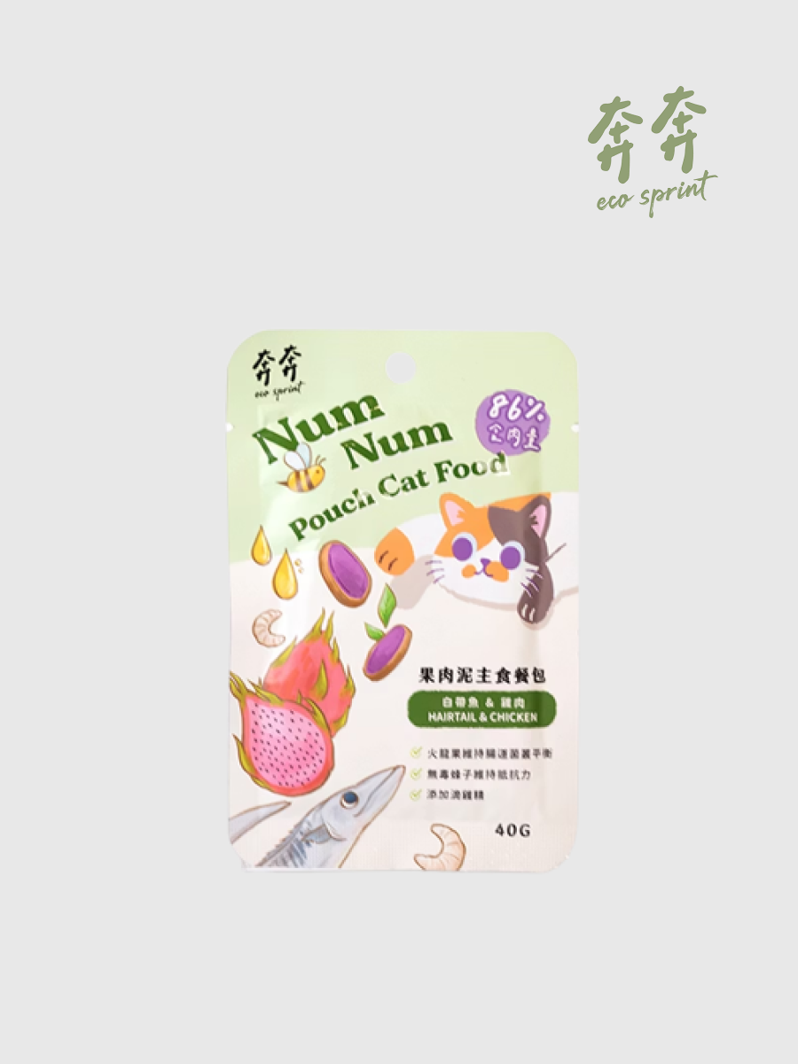 【奔奔】果肉泥貓咪主食餐包｜白帶魚＆雞肉
