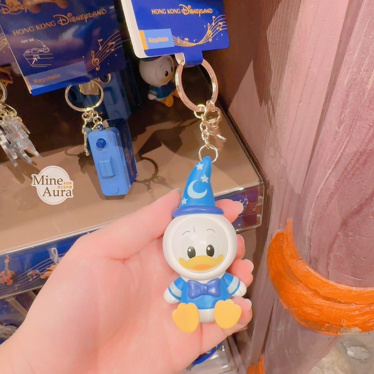 米奇幻想曲 唐老鴨 Donald 造型 可轉換表情設計 鑰匙圈 吊飾 -香港迪士尼樂園