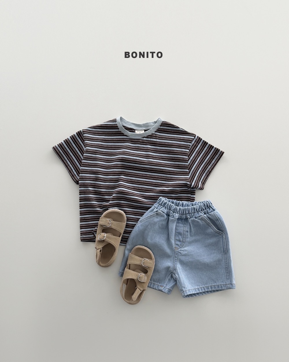 Bonito 條紋拼色 tee / 2色