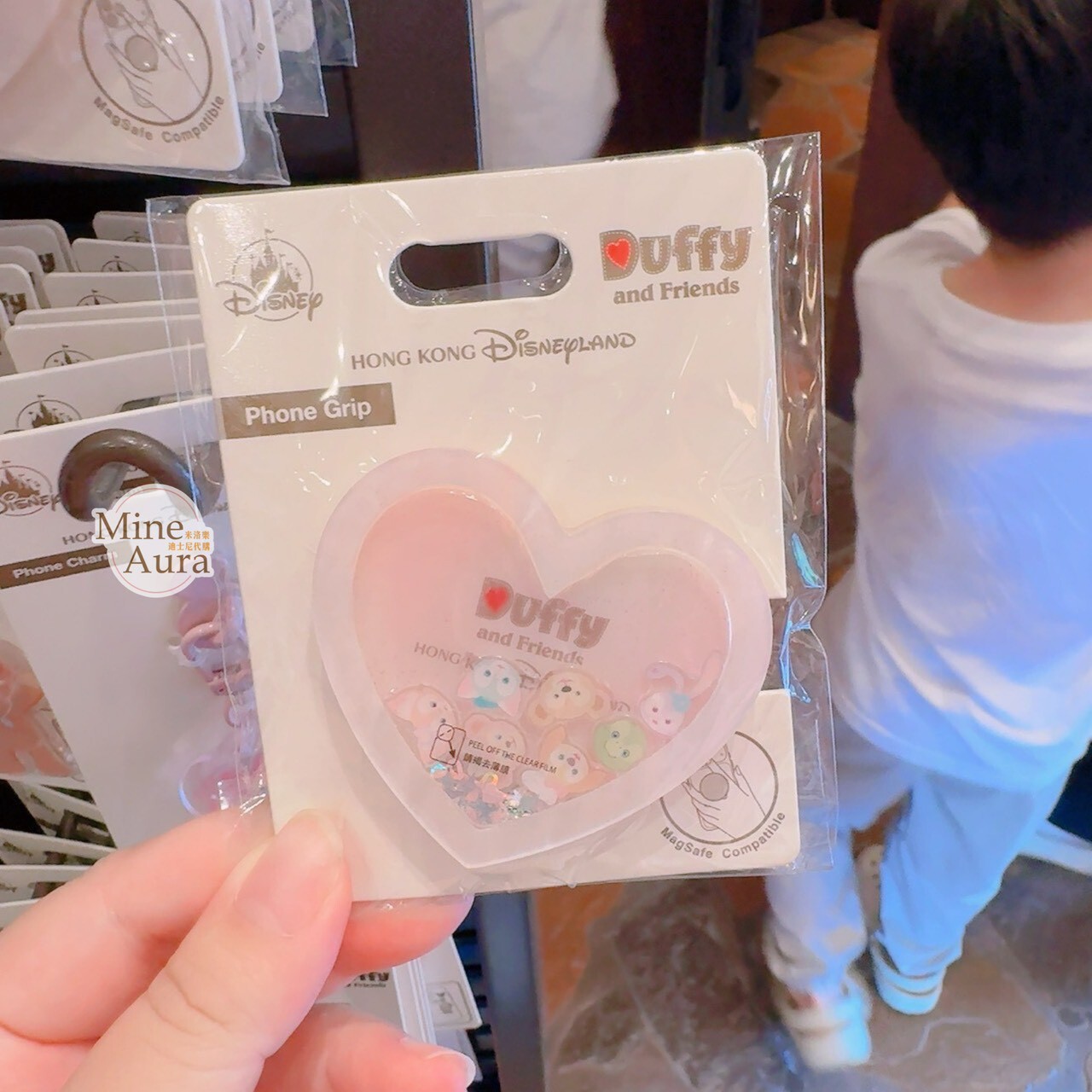達菲 Duffy 與好友 愛心 造型 手機支架 扣環 -香港迪士尼樂園