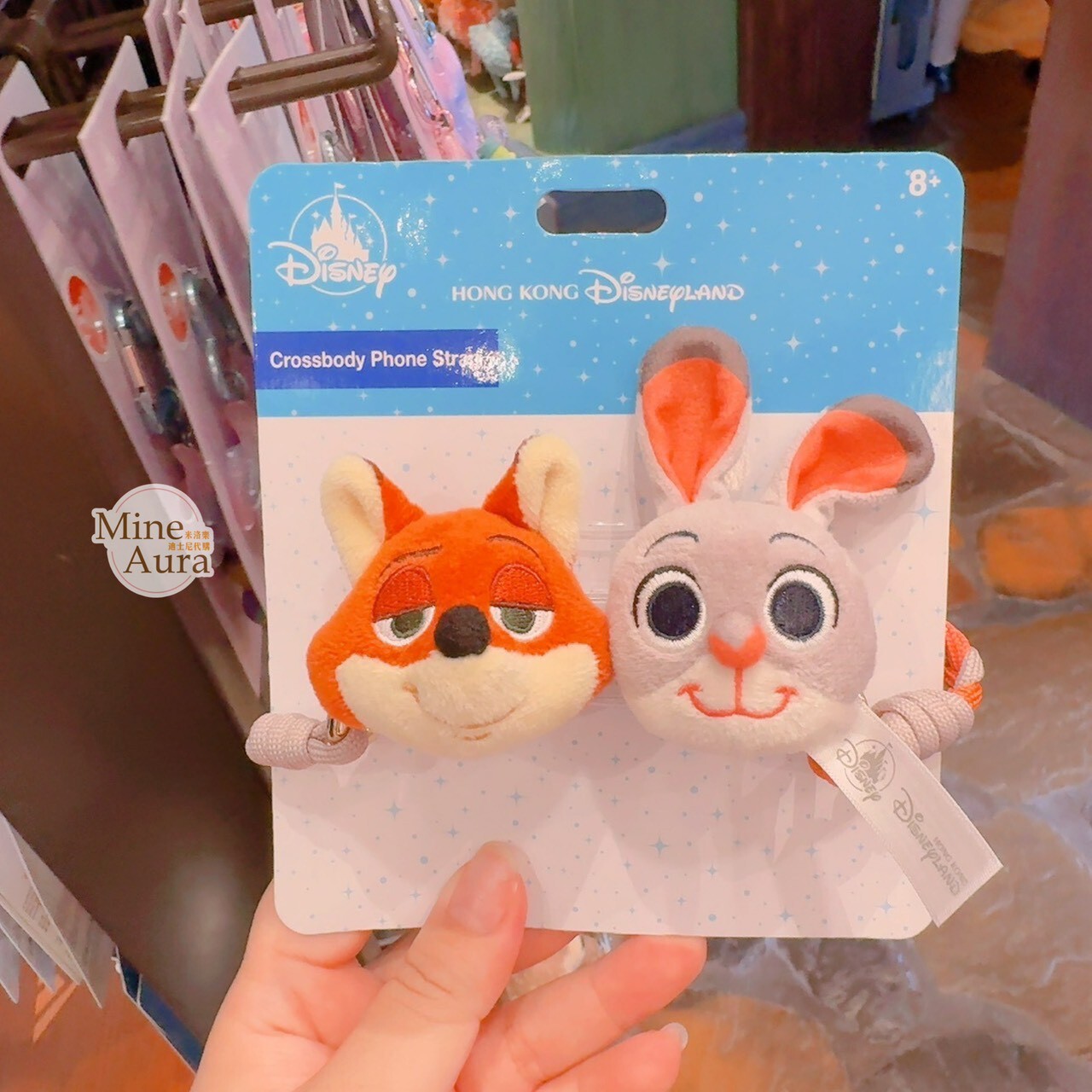 哈茱蒂 Judy 兔 胡尼克 Nick 狐狸 絨毛大頭造型 手機背夾 斜背掛繩  動物方城市 Zootopia -香港迪士尼樂園