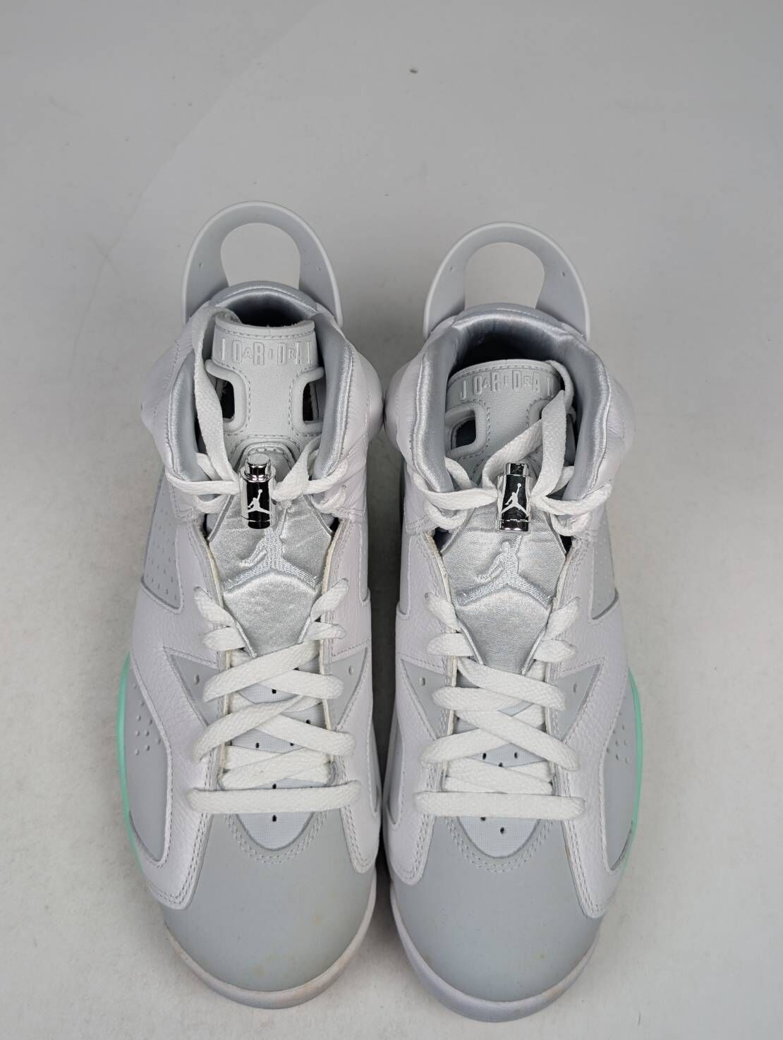 微瑕疵-左右腳中底、鞋底、鞋面、後跟泛黃 DQ4914-103/8 Air Jordan 6 WMNS " Mint Foam " 白綠 薄荷 女款