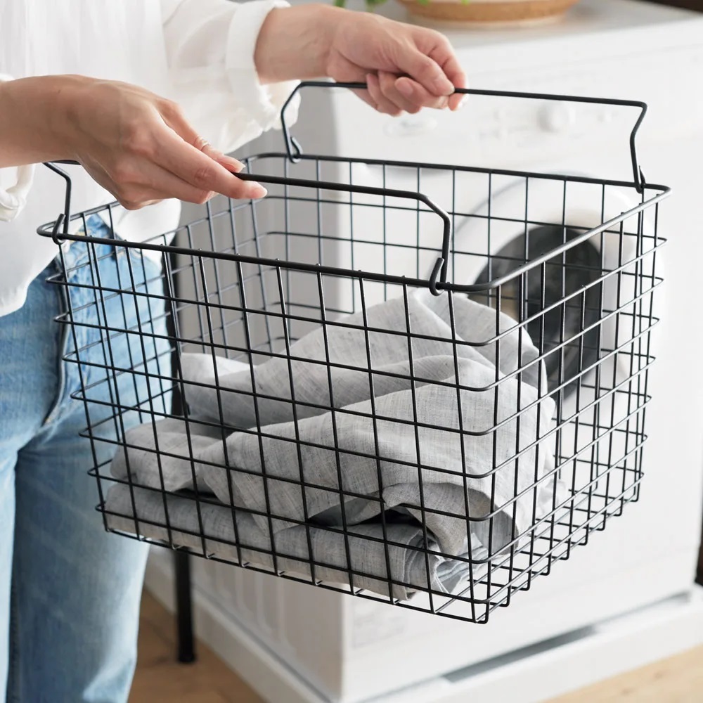 Brooklyn Series鋼製洗衣收納籃2入組 黑色